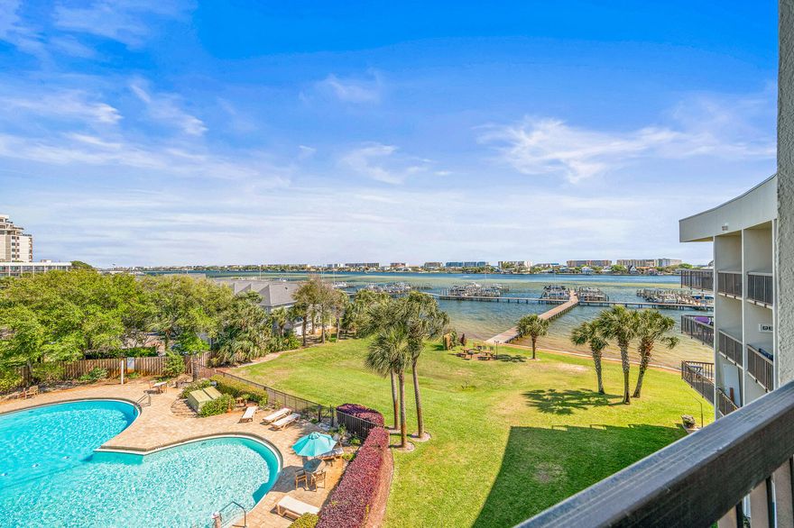 Perched on the top floor of the highly sought-after Pirates Bay complex, Unit B407 boasts some of the most spectacular views in the building. From the moment you step inside, you're welcomed by an expansive, panoramic view of Santa Rosa Sound--a serene and ever-changing backdrop featuring calm waters, fiery sunsets, and front-row seats to dazzling summer fireworks over the iconic Brooks Bridge.This elevated vantage point offers a rare sense of peace and privacy, ideal for quiet mornings with coffee or cozy evenings enjoying the breeze on your private porch. The interior has been thoughtfully refreshed with coastal-inspired finishes. The bathroom shines with a modern vanity and clean tilework, while the updated kitchenette makes light meal prep a breeze. Tile flooring throughout ensures easy upkeep, perfect for carefree beach living or rental turnover.
Even better, major system updates were completed in 2024, including a brand-new electric panel and HVAC system, providing added comfort, efficiency, and confidence for years to come.
Whether you're searching for a peaceful personal retreat, a lucrative investment, or the best of both worlds, Unit B407 is move-in ready and full of potential. Residents of Pirates Bay enjoy private beach access, marina slips, a waterfront pool, and moreall wrapped into one of the area's most desirable waterfront communities.