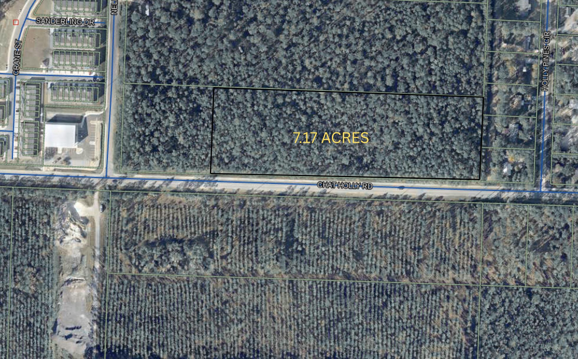 7.17 acres directly on Chat Holly in the rapidly growing and developing corridor of Santa Rosa Beach. This parcel is presently zoned conservation residential. Rezoning opportunity available to VMU, General Commercial, or Civic/Public institution. Priced at 125K per acre.