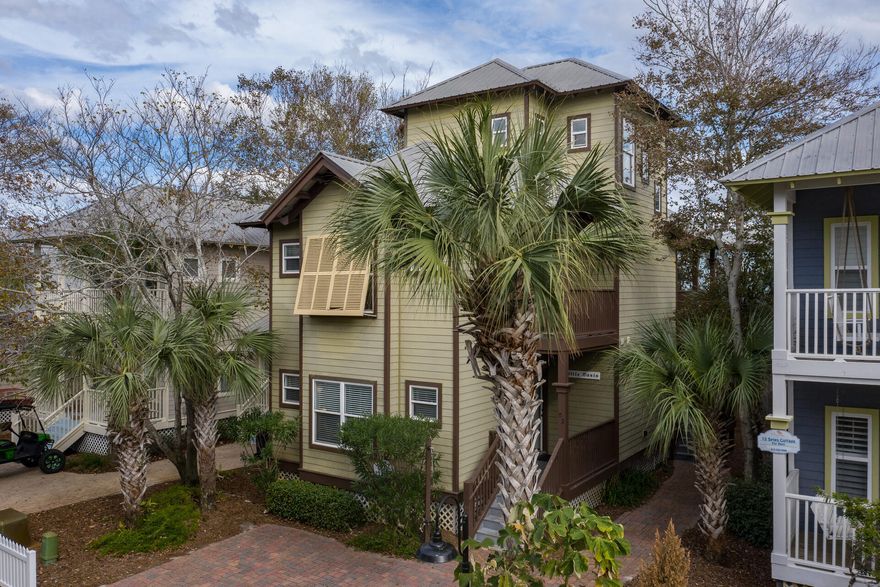 First Listing in Old Florida Village in months! NOW is the opportunity for a new owner of this 'loved' Beach Cottage! Ideal floor plan, over 2,000 sq. ft. w/ spacious Living Area and huge Bedrooms! Granite w/ Stainless Appliances in the Kitchen. 1st & 2nd floor wrap-around back porches. 3 large bedrooms, 3 baths AND a 3rd floor BONUS ROOM perfect for children/ young adults or for a Home Office. You and your guests will love the location because of proximity to the community pool and the BEACH! Private backyard area with native vegetation. ALL Windows are Hurricane Wind Impact. Three public beach accesses within 1/4 mile; Walk to the Beach or to Shunk Gulley and Gulf Place. Welcome to the 30A Lifestyle!