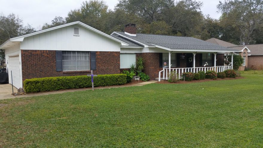 A wonderful traditional floorplan home in the heart of Old Destin sitting on two lots covering almost 1/2 acre with plenty of front yard and a spacious pet friendly fenced-in back yard. Owners have put a lot of love into this 2-bedroom 2-bath home, adding extended utilities in the front and back yards and a 30-amp hookup for an RV. Comes with a fully secure 12x20 enclosed shed wired for power, cable and water to use or store your lawn and other equipment. Rust free well and full yard sprinkler system. Move in ready with a transferable home warranty. One block from Destin Elementary School and two blocks from city boat launch and conservation area. Carpeted living room and bedrooms, tile in kitchen and dining room bathrooms.