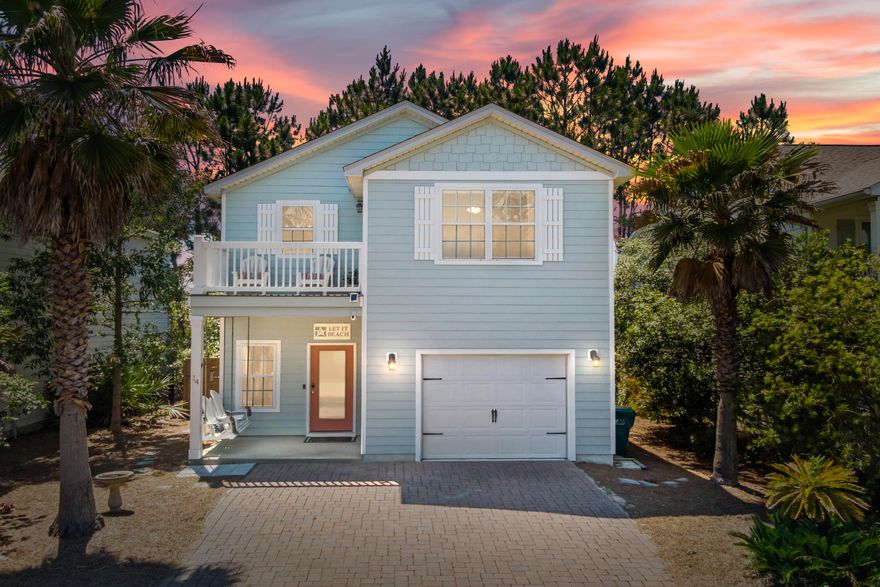 AMAZING LOCATION! This gorgeous home is a vacation rental with STRONG rental history and projections of $90K. The home sits in the beautiful neighborhood of West Shore, just behind 30Avenue entertainment development with upscale dining and shopping that you can walk to!  It is also just across the street from the highly sought after Rosemary Beach community with more great dining and shopping at your fingertips. This charming beach home has 3 bedrooms and 2.5 baths and sits on a quiet street just steps from the community pool.