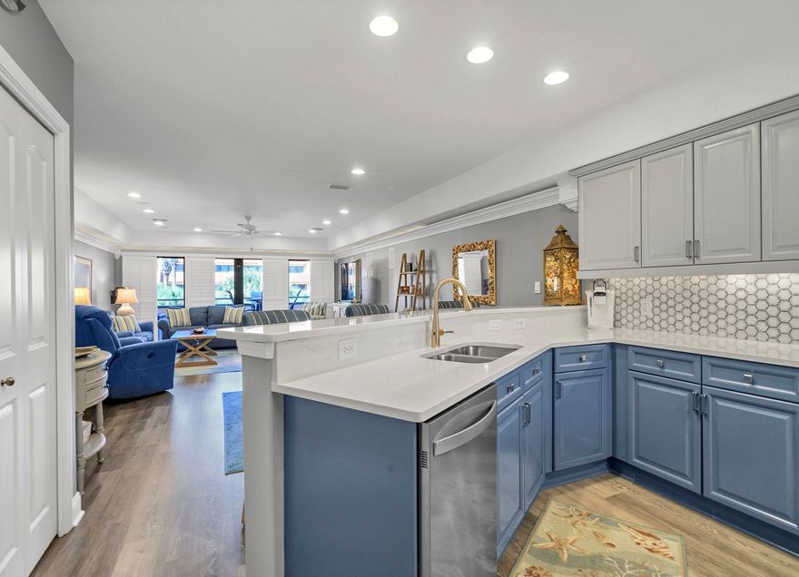 Welcome to your own piece of paradise! This beautifully updated 3-4 bedroom, 3.5 bathroom Destin condo is located in a gated complex that offers privacy, security, and plenty of beach to enjoy. With a gulf view overlooking a gorgeous pool and lush green space this condo is perfect for those who want to relax, unwind, and have fun.The condo features an open-concept living area that seamlessly connects the kitchen, dining, and living spaces. The kitchen is fully equipped with stainless steel appliances, granite countertops, and ample cabinet space. The dining area and breakfast bar can easily seat 12, and the living area boasts lots of comfortable seating, including sleeper sofa, and flat-screen TV.Each of the bedrooms has its own ensuite bathroom and plenty of closet space. The master suite features a king-size bed, a walk-in shower and soaking tub. The second bedroom has two queen-size beds and a tub/shower combo. Third floor is set up with full bath with walk in shower, and two separate rooms with 1 housing twin bunk beds, and the other room a queen bed. This unit can easily sleep 12 people.
Key Features:
- Two large balconies with stunning pool and gulf view, perfect for enjoying your morning coffee or afternoon cocktail
- 3 to 4 bedrooms, providing ample space
- 3.5 bathrooms for convenience and comfort
- Newly updated interior with modern amenities
- Black Out Shades and Plantation Shutters throughout
- Spectacular Pool and Gulf views to enjoy from your private balcony
- A spacious pool area, perfect for relaxation and sun-soaked fun
- Gated complex for added security and peace of mind

The complex is conveniently located close to shopping, dining and entertainment options. With its prime location, and breathtaking views, this condo is the perfect place to call home. Contact us today and experience the ultimate in waterfront living, where relaxation and enjoyment meet in a serene coastal setting.
