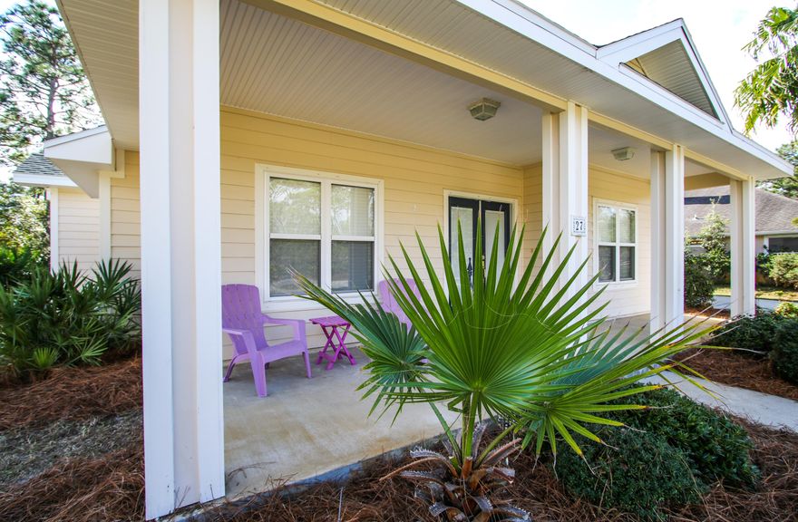 This craftsman style home in desirable Pelican Bay is a charmer! The open floor plan has great flow between the kitchen, dining and living room. Cathedral and tray ceilings, arched openings and lots of natural light add to the sense of spaciousness. The living room has a gas fireplace surrounded by built-in cabinets and display shelves. There is also a built-in hutch in the dining area. A large screened rear porch with ceiling fans spans the width of the house, creating even more living space. All appliances remain, including the washer and dryer. All window treatments remain and the exterior doors have integrated blinds. Brand new carpet, interior paint and freshened landscaping make this home move-in ready!