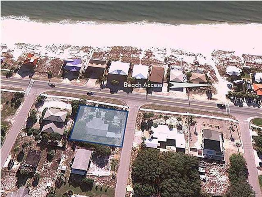 Short Sale - 2nd row beach house in Mexico Beach located on a large, 100' x 100' lot.