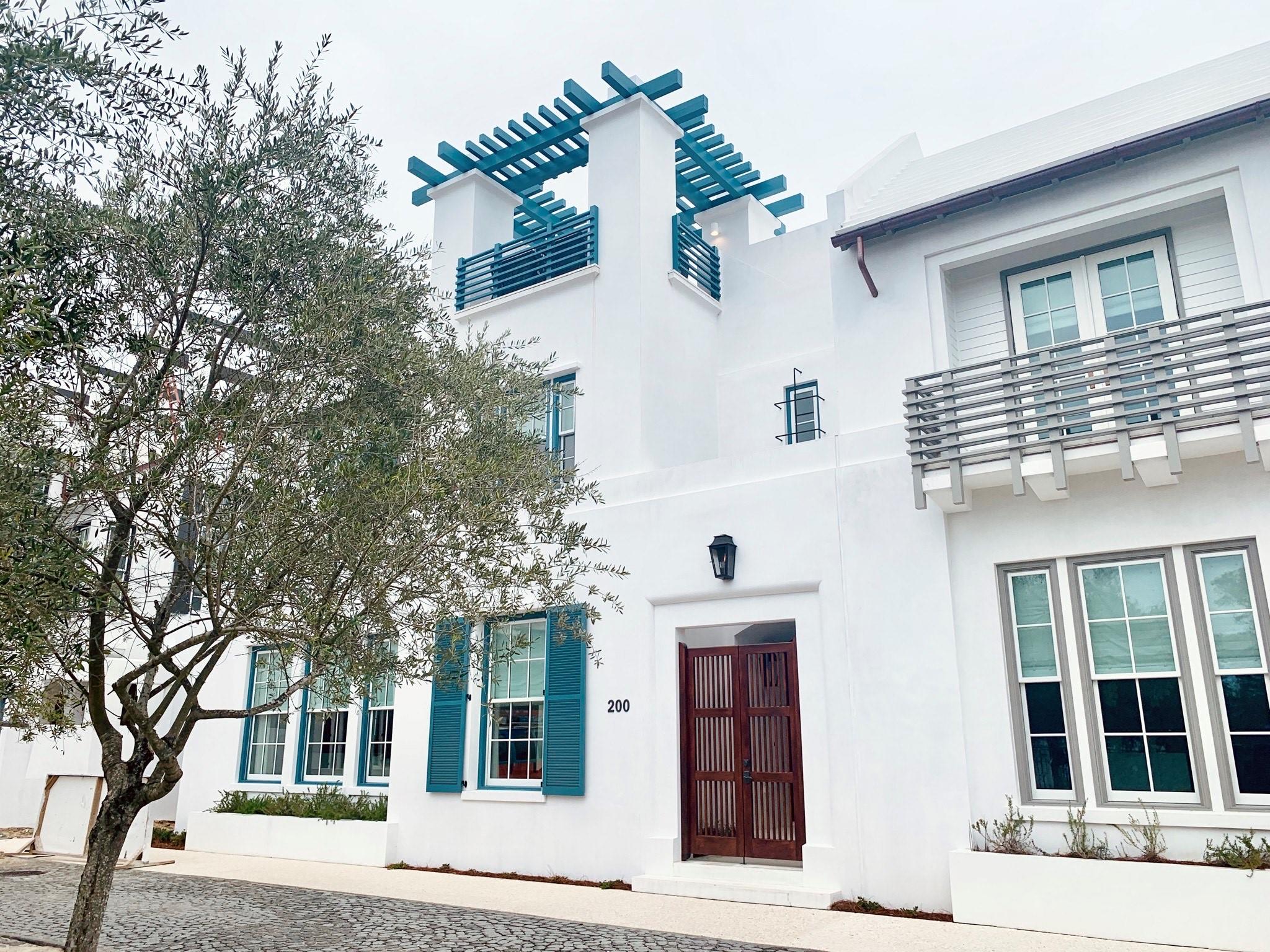 Beautiful home designed by Eric Watson, Architect. The home is located North of 30A overlooking Papilio Park in Alys Beach.