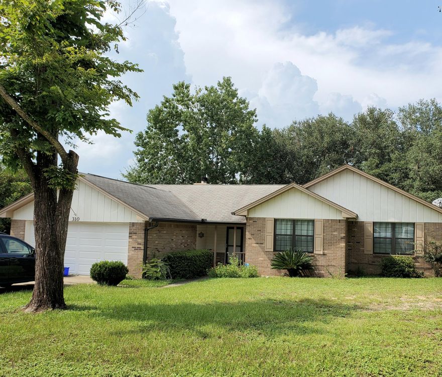 BEAUTIFUL HOME IN SOUTH CRESTVIEW, FL.  Just minutes to Duke Field, 77th Special Forces, Eglin AFB and Hurlburt Field. Walking distance to Embry-Riddle Aeronautical School, medical offices, dealerships and restaurants. The following features were updated in 2017: All windows and doors, new dishwasher, new garbage disposal.  Other updates in 2017 were  the walk-in shower in master, walls resurfaced, and fireplace insert. The A/C system was serviced in June/2020.