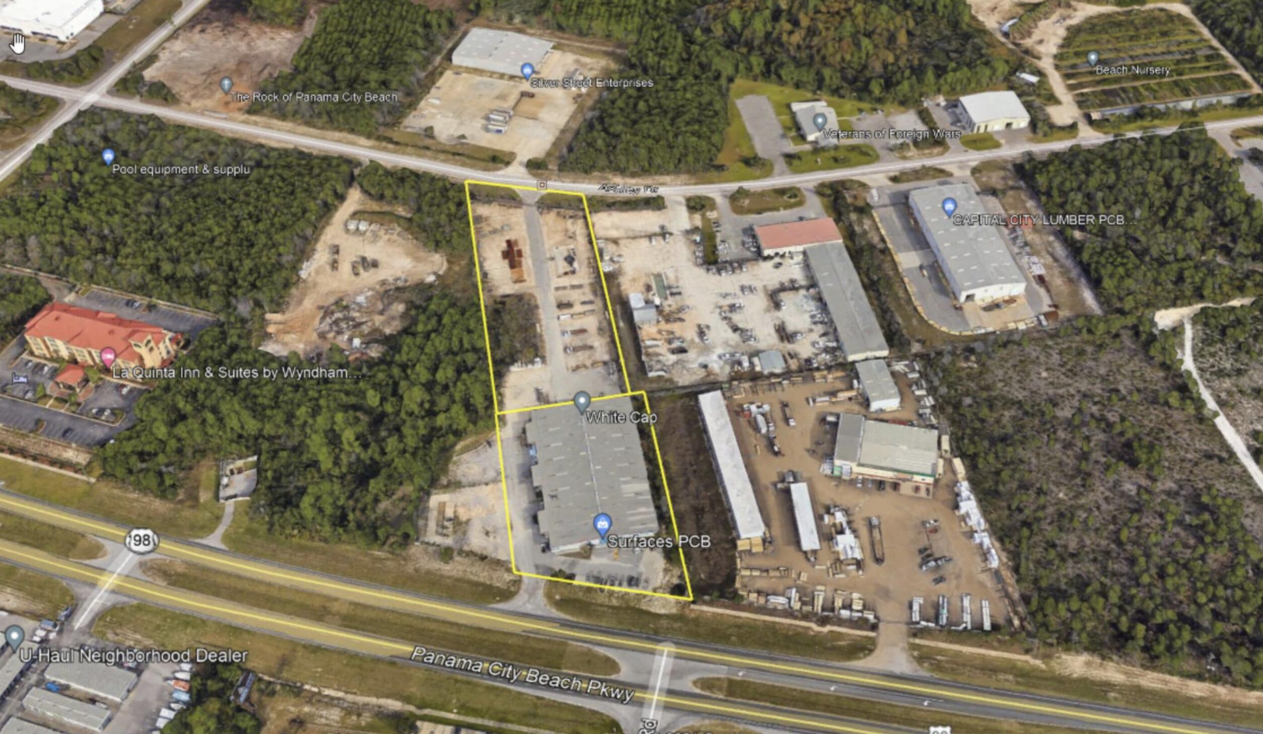 Attention Investors. National tenant anchored 33,000 SQ. FT with a total of 3.5 acres with 225' on the Pkwy. Property has great exposure and easy access via the Pkwy and a Median cut, plus back access off of Ashley drive within the Beach Commerce Park. The building was built in 1996 and is zoned commercial on the front, and Light Industrial on the back building has 16' eave height, three (3) loading bays with 14' x 16' roll-up doors. In addition, it has a large 20' x 16' with ramp loading door on the Northside. The major tenant White Capps has been at this location since 2004.