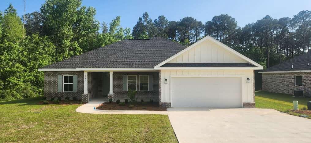 This 4-bedroom, 2-bath home in South Crestview is set on a large homesite, with construction now complete. The exterior features a combination of brick and durable accents, and it includes a tankless Rinnai water heater for efficiency. Customizable kitchen backsplashes tailored to buyers' preference. The layout offers ample space for everyday living and is perfect for hosting friends and family.Located at the southern end of Crestview, the property is surrounded by new development and provides easy access to nearby beaches, military bases, schools, medical services, shopping, dining, and major routes like Hwy 85 and I-10.