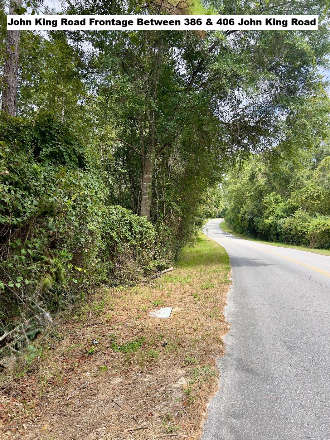 SOUTH OF I-10 IN CRESTVIEW, THIS IS A RARE FIND! 22.24 Acres South of I-10. CHECK OUT THE PHOTOS. Paved Road Frontage to include the following locations between 356 & 358 John King Road, between 386 & 406 John King Rd. This is vacant land. The seller has never occupied the property. There are no property disclosures. The buyer is responsible to satisfy themselves with any information they deem important. The due diligence period should be completed within 30 days.