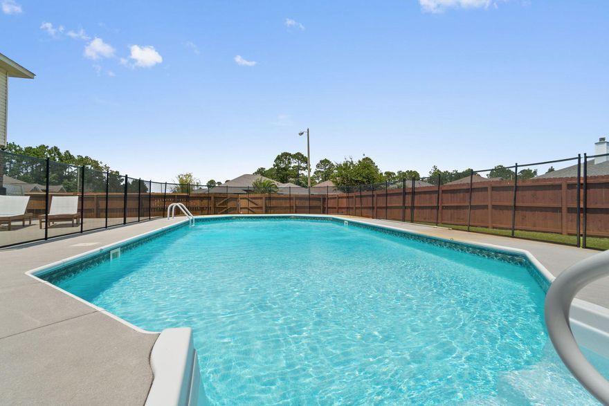 Location, Location, Location!   Welcome to this stunning and well maintained 4 bedroom, 3 full bathroom, plus bonus room home in the Creetwood Village community.   This home is situated on a corner lot of a cul-de-sac and leaves very little to be desired.  It's minutes to sugary white sandy beaches, shopping, and restaurants.  Upon entering the decorative glass front door, you are instantly met with major upgrades including but not limited to LVP flooring, unique lighting fixtures, and a newly remodeled master's suite bathroom shower just to name a few.  This home is newly painted throughout, has stainless steel appliances, recessed lighting, upgraded doors throughout, and so much more.   Let's not forget the granite countertops, and a spacious master's suite that boasts a tray ceiling,