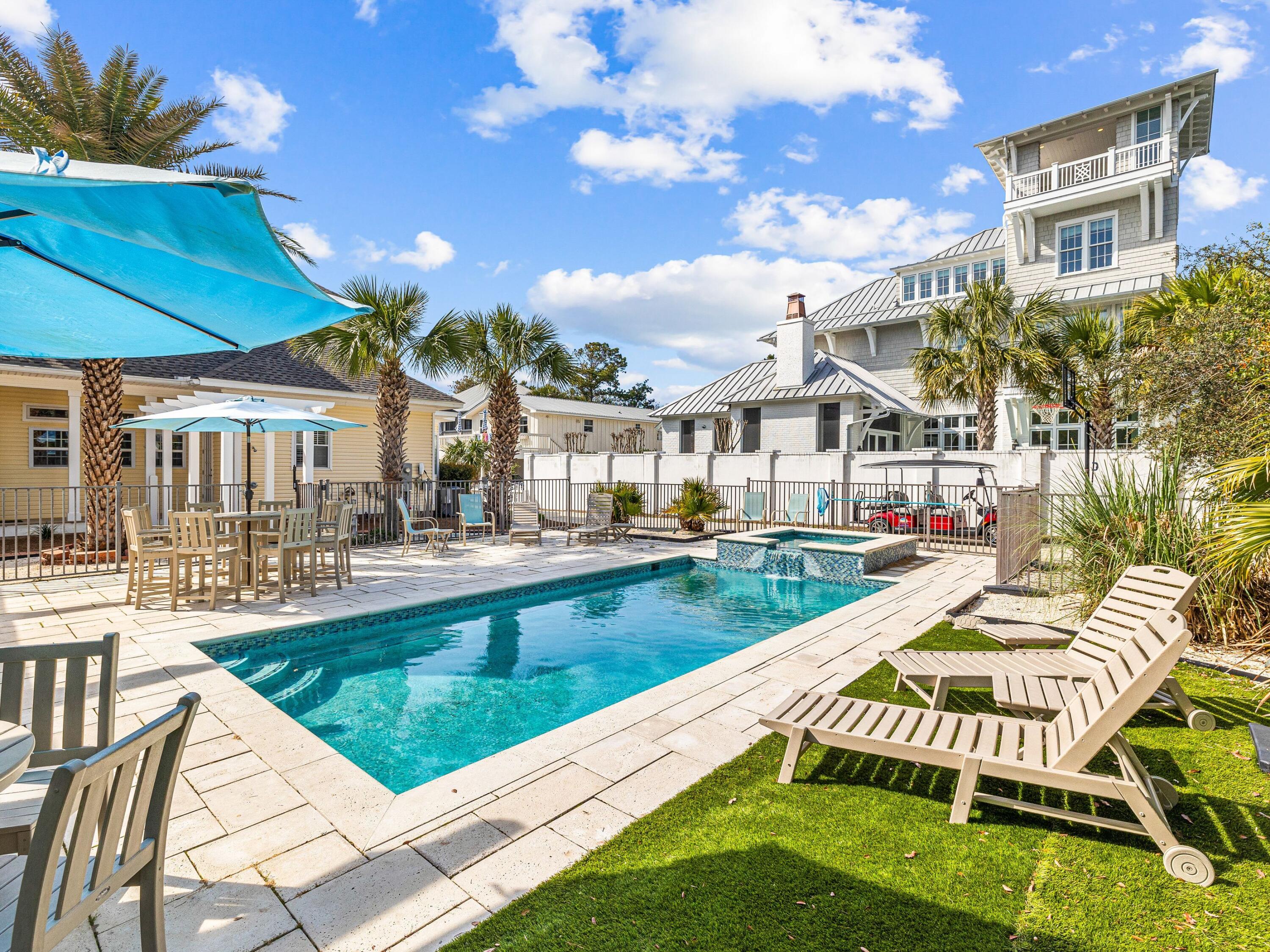 Welcome to coastal paradise at 41 Winston Lane, where luxury meets tranquility just steps away from the pristine shores of the Gulf of Mexico. Nestled in the heart of Inlet Beach, this stunning Victorian-style residence offers a coveted lifestyle of sun, sand, and sea.Boasting an enviable location directly across from the famous Rosemary Beach, this exquisite home features five bedrooms, four bathrooms, and an additional sleeping area on the first floor. From the moment you arrive, you'll be captivated by the charm and elegance that define this coastal retreat.The focal point of the home is undoubtedly the expansive pool and cabana area, where endless hours of relaxation await. Take a dip in the sparkling pool, unwind in the soothing spa, or lounge beneath the Florida sun in