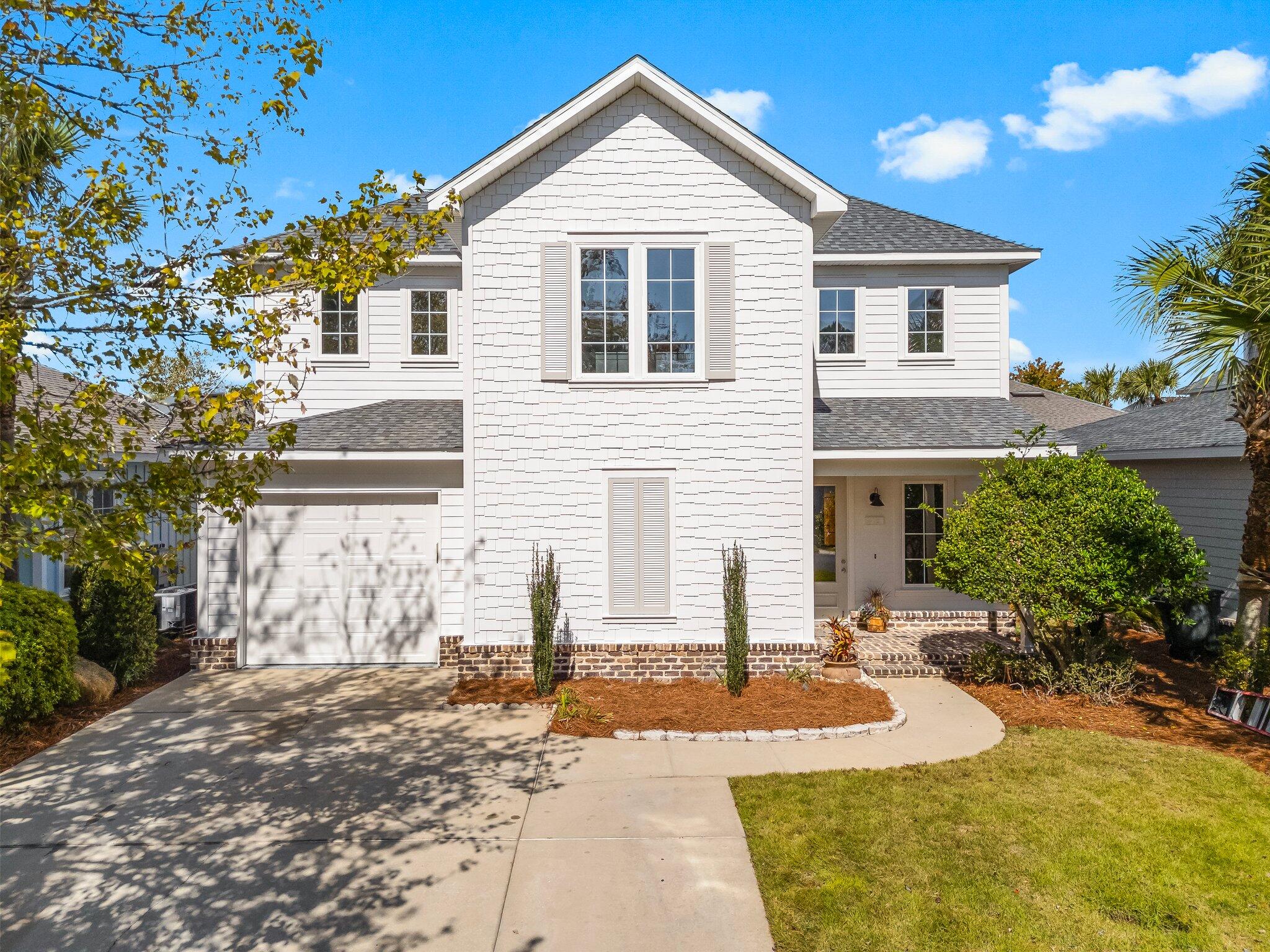 BEAUTIFULLY REMODELED home located just (5) minutes to the beach in sought after community. Enjoy this open floor plan w/3br, 3.5bth, w/Bonus room, 1 car garage & a dual car driveway. 1st flr Mstr bdrm & 2nd flr holds (2) spacious bdrms w/private baths, BONUS area.  The screened-in porch & backyard fence are a plus! Brand new features: Roof, soffits, facia, AC units (x2), exterior & interior paint, quartz countertops & faucets, appliances, water heater, painted cabinets, LVP, backsplash, recessed & cabinet light, ceiling fans, Decora switches, garage floors & more. HOA community w/pool, exercise rm, clubhouse, playground & dog park. ALL lawn maintenance is included keeping entire community beautiful & sustaining overall community value. Make this home your path to the S. Walton lifestyle.