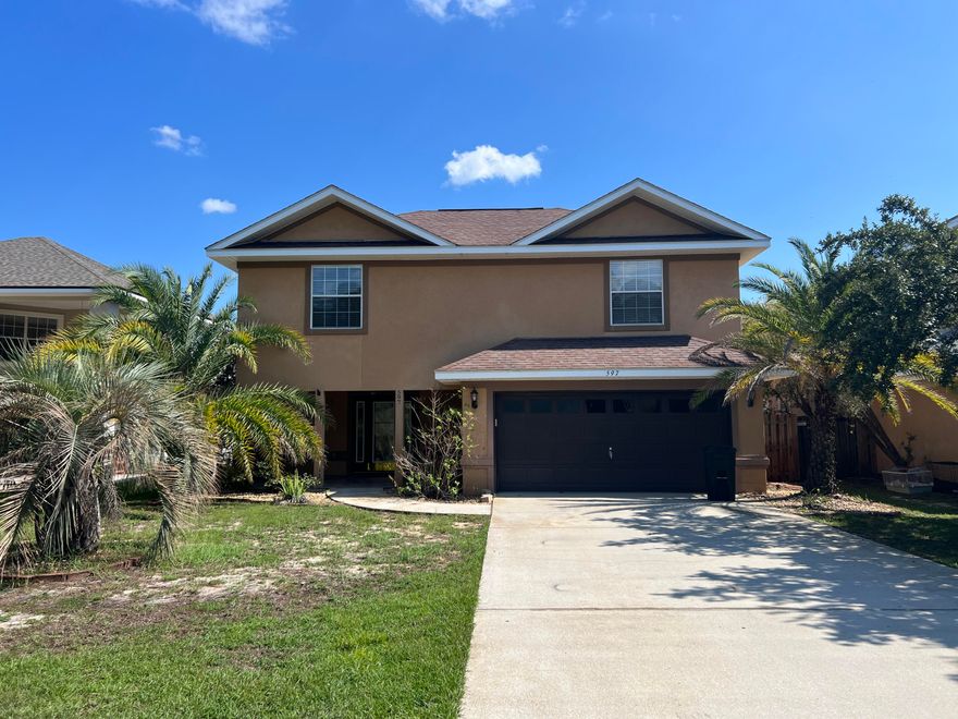 Discover comfort and convenience in this inviting 3-bedroom, 2.5-bath home nestled in the popular Driftwood Estates community of Santa Rosa Beach. From the moment you step inside, you'll be welcomed by an abundance of natural light and soaring ceilings that create a sense of openness and warmth throughout.The primary suite is tucked privately on the first floor, making it ideal for ease of living. The heart of the home features a spacious open-concept layout, where the kitchen, dining, and living spaces flow seamlessly together. A granite-topped breakfast bar serves as the perfect gathering spot for morning coffee, casual meals, or chatting with guests while you cook.The kitchen is both stylish and functional, featuring stainless steel appliances, granite countertops and open views into the sweeping two-story living room, where tall windows and vaulted ceilings add a dramatic and airy feel.

Upstairs, a cozy loft-style sitting area offers a perfect nook for reading, homework, or a second lounge space. Two generously sized guest bedrooms and a full bathroom provide plenty of room to spread out.

Step outside to your own private backyard retreat, complete with a brick paver patio shaded by a charming wood pergola, a lush grassy area, and a handy storage shedideal for weekend barbecues, garden projects, or simply unwinding at the end of the day.

Located just minutes from beaches, schools, and dining, Driftwood Estates offers a true sense of community with amazing amenities like a resort-style pool, tennis courts, a waterfront park, playground, picnic pavilion, BBQ grills, and even fishing spots. Whether you're relaxing at home or exploring the neighborhood, this home has it all.

Call 850-729-0399. View rental requirements or apply at www.RentwithBSR.com.
No smoking or vaping. A small dog may be allowed with some restrictions and a $400 non-refundable pet fee.
FEES: $50 per adult 18+ application fee, Landlord Liability Policy (if proof of Renter's coverage is not provided) $15/mo, Pest Assurance pest control policy $20/mo.







