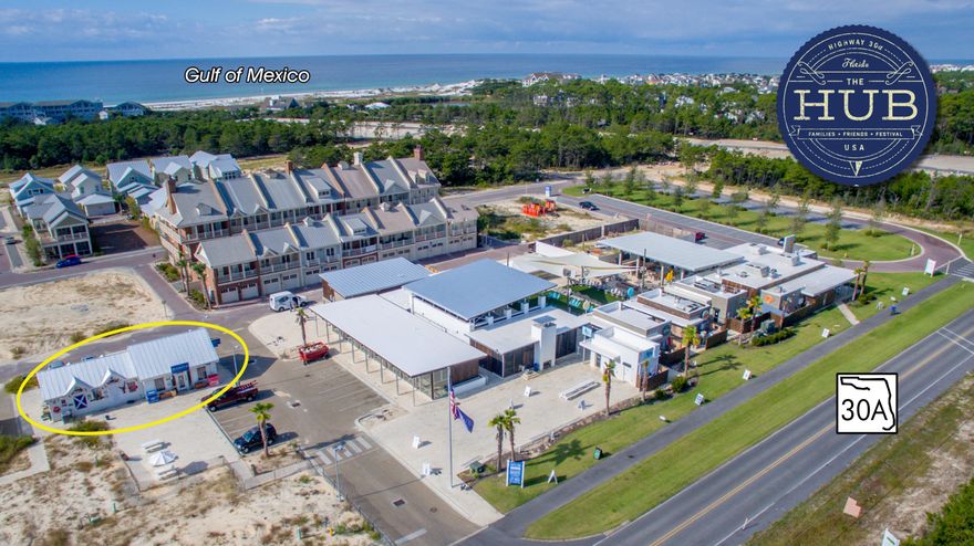 The Hub is Scenic 30A's newest outdoor lifestyle and entertainment venue fronting Watersound Beach offering a sensational experience for patrons to enjoy entertainment, retail, upcoming spa, and a variety of deliciously fun restaurants. The subject opportunity offers approximately 1,277 SF as a freestanding, turnkey retail building. Its structural integrity is solid, constructed of insulated concrete block and covered by a metal roof. Please inquire for further details on this extremely limited opportunity for premier existing commercial space along 30A in South Walton County, Florida! You aren't acquiring just a building, but spectacular synergistic value in a world-class commercial venue of successful businesses!