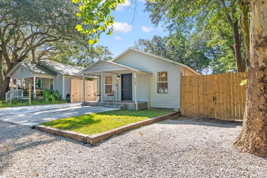 Come and see this charming 3 bedroom 2 bath cottage style home in the heart of Niceville. This lovely property has ample front parking, an open porch, and a spacious living/dining/kitchen area, perfect for entertaining guests. Additionally, there is a large second living room at the back of the house, offering plenty of space for relaxation and enjoyment. The property has been updated with new LVP flooring, full kitchen and bath renovations giving it a modern and fresh feel. A large open deck off the back of the home provides the perfect spot for outdoor entertainment and relaxation. This property is ideal for those seeking a starter home or an income property. Don't miss out on the opportunity to make this cozy cottage yours!