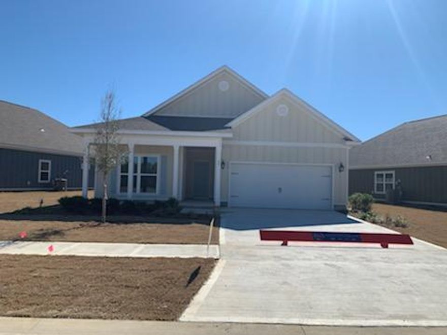 Welcome to Firefly, an active adult community in Freeport. These homes are constructed with 4 sided Hardie, aluminum fascia with vinyl sofits, a reinforced concrete foundation, weather resistant house wrap barrier, and dimensional shingles with a 30 year warranty. This is the Arlington plan. Standard features of this home include elegant 9' ceilings, EVP flooring throughout the common areas, carpet in all bedrooms, stainless appliances including a stove , microwave and dishwasher. Beautiful painted cabinetry in kitchen and bathrooms, designer lighting package including mounted surface LED lighting in kitchen bathrooms and bathrooms per plan. Energy efficient with ceiling fans in master bedroom and living room and insulated windows throughout. Also included is a Smart Home Technology system