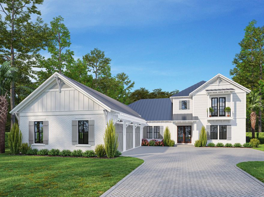 Are you wanting to build a custom home along Florida's Emerald Coast, but like the idea of saving time and hassle by having the plans and permit already in place? This Southern-style, 1.5-story residence in the highly desirable Watersound Camp Creek community is fully permitted and ready to build, allowing you to customize finishes and details to make it uniquely yours. Situated on N Southern Cross Lane, the homesite backs to a serene pond in one of the area's most exclusive private club neighborhoods.Thoughtfully designed for easy first-floor living, this 4,369 sq ft home offers 5 bedrooms, 5.5 baths, and expansive living spaces. The main level features a large open-concept living area perfect for gatherings, along with the primary suite complete with a spa-like bathroom, plus two guest bedrooms, one with its own ensuite bath and the other with convenient access to a full bath. Upstairs, you'll find two additional bedrooms, each with their own ensuite baths, along with a cozy bonus living space ideal for kids or guests. A spacious 3-car garage provides ample storage for vehicles, golf carts, and beach gear. The outdoor living area is designed for year-round enjoyment, with a large screened-in porch, full outdoor kitchen, and views of the heated pool and spa, perfect for both entertaining and unwinding in privacy.

Ownership includes a Watersound Club membership, granting access to Camp Creek Golf Course by Tom Fazio, Shark's Tooth, and The Third golf courses, as well as the Watersound Beach Club with over a mile of private Gulf-front beach and complimentary chair/umbrella service. Additional amenities at Watersound Camp Creek include a 6,500 sq ft zero-entry pool with 270-foot lazy river, a dedicated adult pool, a state-of-the-art wellness center, eight Har-Tru clay tennis courts, eight pickleball courts, and dining at 30??86?? and Beach Break Grill.

Located just minutes from Scenic Highway 30A, you'll have easy access to world-class dining, boutique shopping, and scenic trails. Don't miss this rare chance to create your ideal coastal retreat in one of the area's most exclusive communities. Photos shown of the home, are renderings and subject to change.
