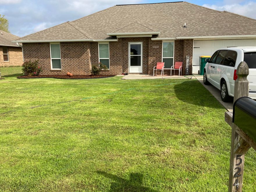 Beautiful home in Lee Farms subdivision. This 3 bedroom home has a split floor plan with NEW carpet in the bedrooms and living room and ceramic tile in the wet areas. The kitchen has granite countertops and stainless appliances. Master has shiplap on wall, walk in closet and a Bluetooth speaker light/fan in the bathroom so you can sing while in the shower. The home is equipped with a water softening system. The backyard has a beautiful open deck, flat yard and is fully fenced.