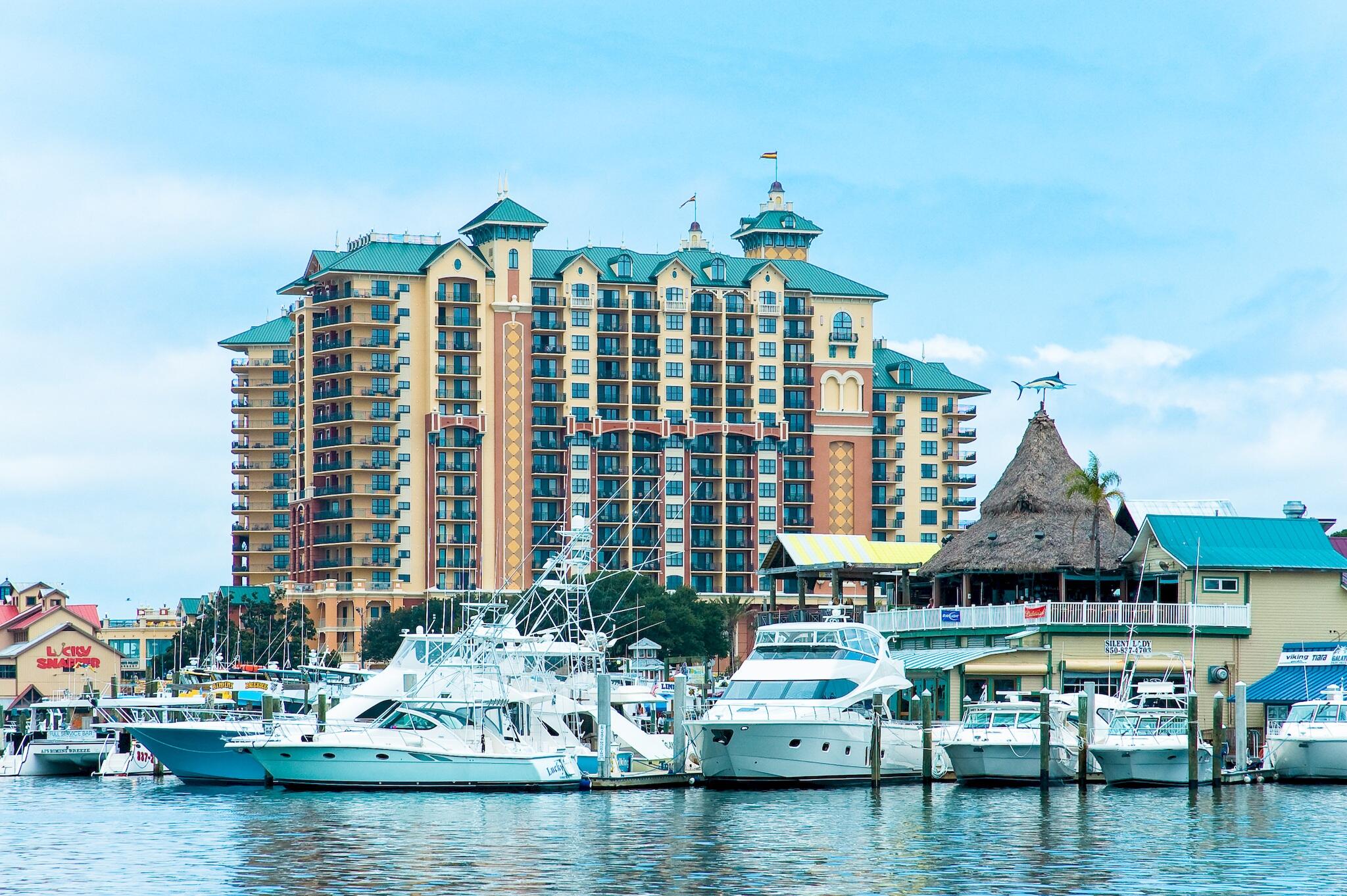 $76,858 in rental revenue realized YTD as of 10/31/21 with another $13,500 on the books, over $60k in 2019 and $57K in 2020...even with Covid; making this an exceptional rental property! Located on the 9th floor, this freshly renovated unit was remodeled in 2018 to include new flooring and new furnishings in living, dining and bar areas. Primely positioned with two large balconies overlooking the resort pool, our crystal clear emerald waters and seasonal Fireworks displays. The Dolphin Suite sleeps up to eight guests in the 2 Bedrooms, plus Bunkroom. Located in the Emerald Grande resort above Harborwalk Village packed with restaurants, activities, night life, gulf front adventures and so much more.