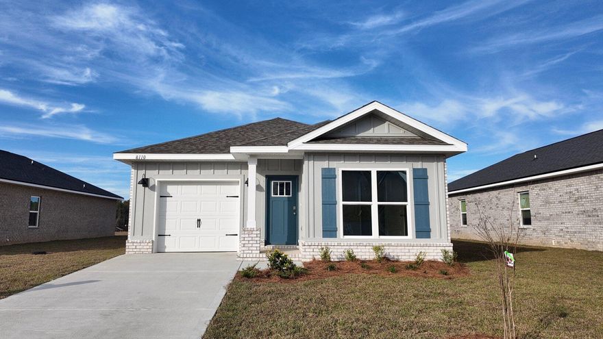 Welcome to Blackwater Reserve! A brand-new community featuring a beautiful community pool, Lazy River and Pickle Ball. The charming Delilah floorplan is a contemporary 1 story cottage style homes with 1 car garage. Popular 3 bedrooms, 2 baths and a highly desirable, relaxed open floorplan. The 'Smart Home Connect' System offers various convenient Smart Home devices you will love. The well-designed open kitchen includes stainless steel appliances, a smooth-top range, built-in microwave, gorgeous quartz countertops, quiet dishwasher, pantry, island bar, eye-catching wood-look flooring, and plush carpet in the bedrooms. No wasted space in this highly desirable floorplan. Fabric Hurricane door and window protection is also included.