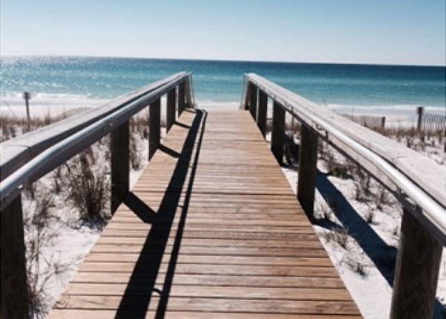 Fabulous one bedroom condo just steps away from the sugar white beach and beautiful Gulf of Mexico! This unit is furnished and rental ready. SPC is a medium density residential style condominium property occupying 43 acres in the heart of Destin. Amenities include 1100 ft of private beachfront w/seasonal beach service/snack bar, five pools, six tennis courts, canal boat docking, security, marina, on-site fine dining restaurant, and a nine hole par 3 pitch and putt golf course. SPC is located within walking distance to numerous upscale shopping areas,restaurants,and other attractions. Buyer to confirm room dimensions and footage.