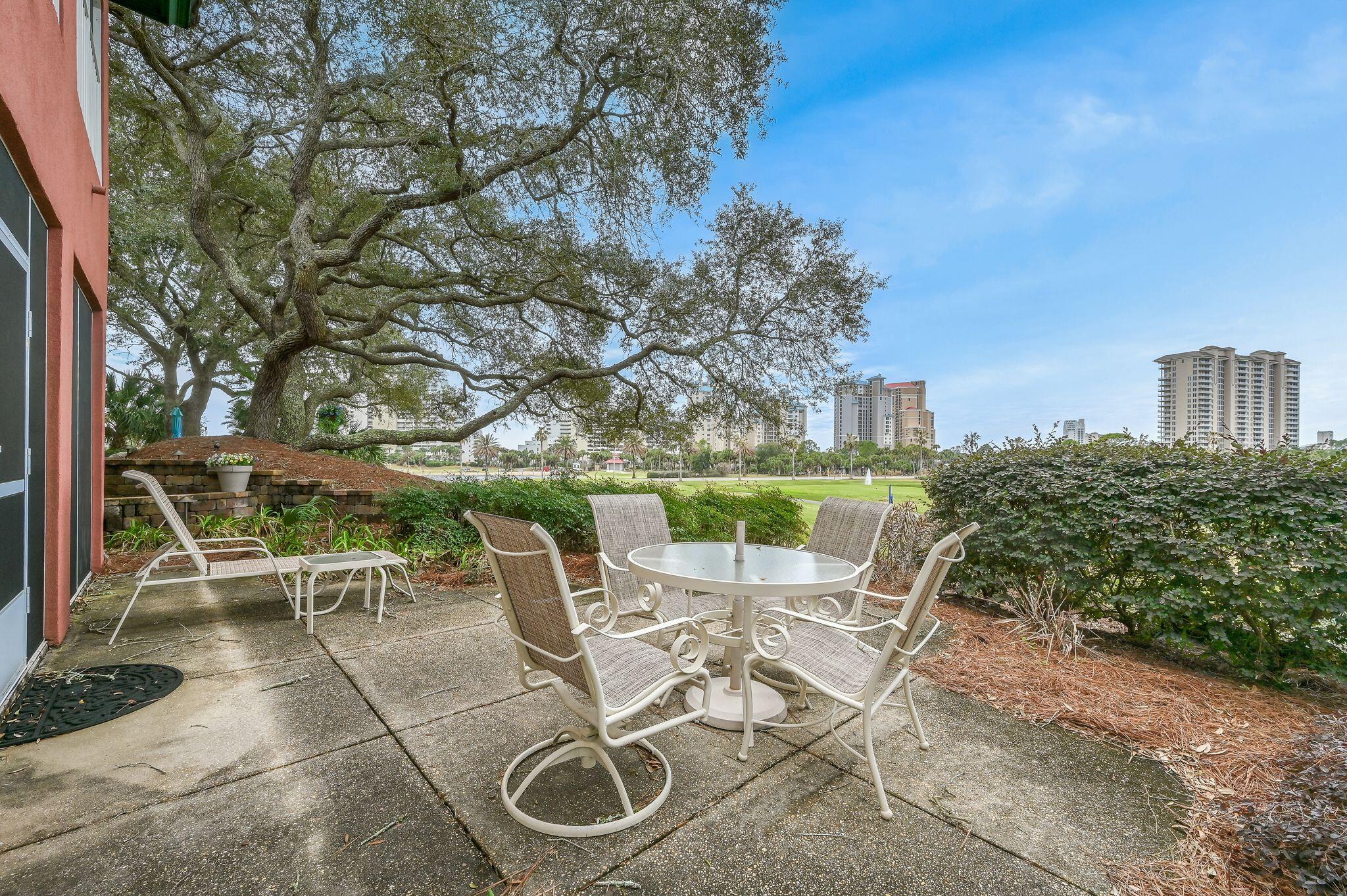 Enjoy living in this non-rental neighborhood of Tivoli Terrace, located on the south side of Sandestin Resort. The balcony and downstairs porch over look the golf course and is a short distance to the beach. Owner is including his yearly maintained golf cart that is kept in the separate garage. Tommy Bahama furnishings are included.
