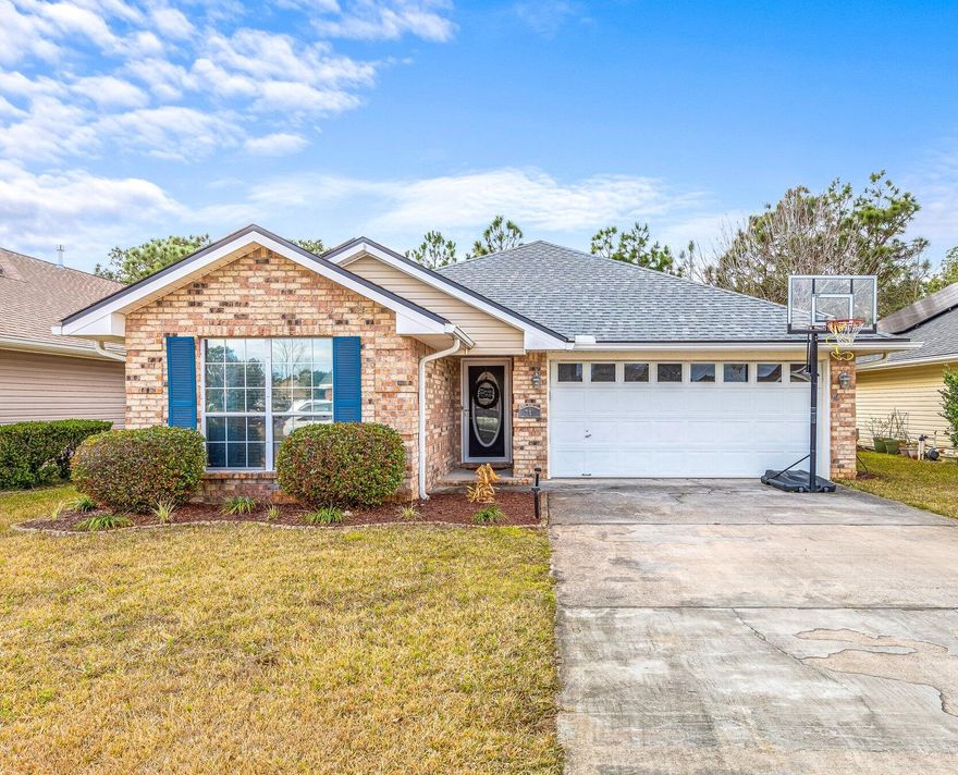 This home includes an oversized two car garage & an ideal split floor plan located in the highly desirable Emerald Village Subdivision with sidewalks. Enjoy the little to no electric bill with a solar power system! Enter into the spacious tiled foyer & into the living room with vaulted ceilings that extends into the dining room. The Kitchen is  complete with butcher block countertops, a large Island & a Gas stove! The huge Master bedroom has sliding barn doors that lead into the ensuite bathroom with a  large tub, double vanity, linen closet & custom walk-In closet. Enjoy the private, fully fenced backyard with no homes behind.
