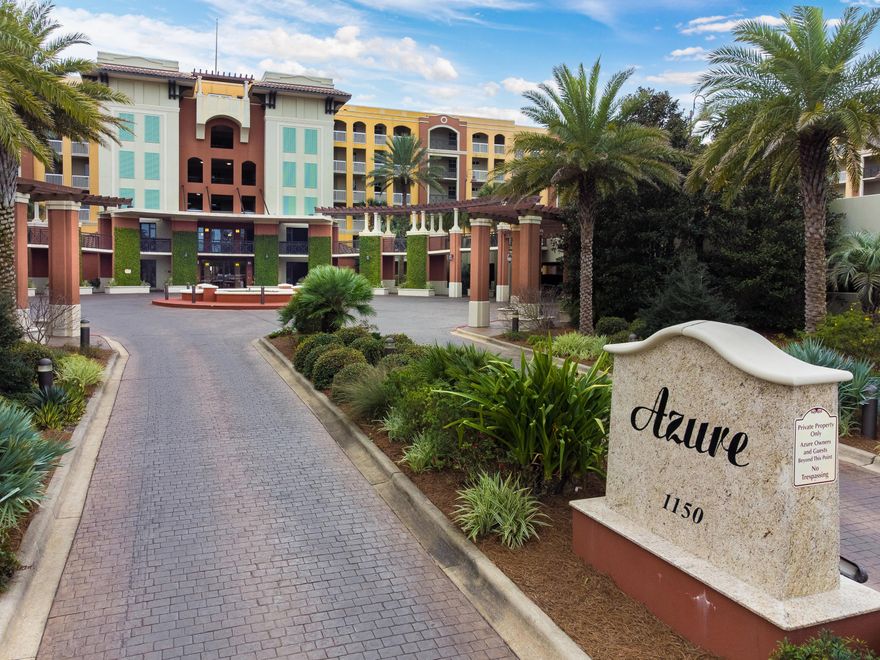 Azure's Classic Mediterranean Architecture represents  the Showplace of Okaloosa Island. This Beautiful 3 B/R 2 Bath Condo is in the 23 Stack, the only stack in West Building with Exterior Windows. Only six  in building. Spacious Living Room and Master B/R both offer views and exit to the huge 273 sq ft balcony. Master bedroom leads out to the oversized balcony and is very private. The master bathroom has two sinks, separate shower and garden tub. The kitchen and living area are open and lead out to the large balcony where you will enjoy view of the emerald waters while listening to the waves and viewing sunsets. Large kitchen with granite countertops and breakfast bar is appointed with complete stainless appliances and large pantry. Two large pools and hot tubs complete the pool area.