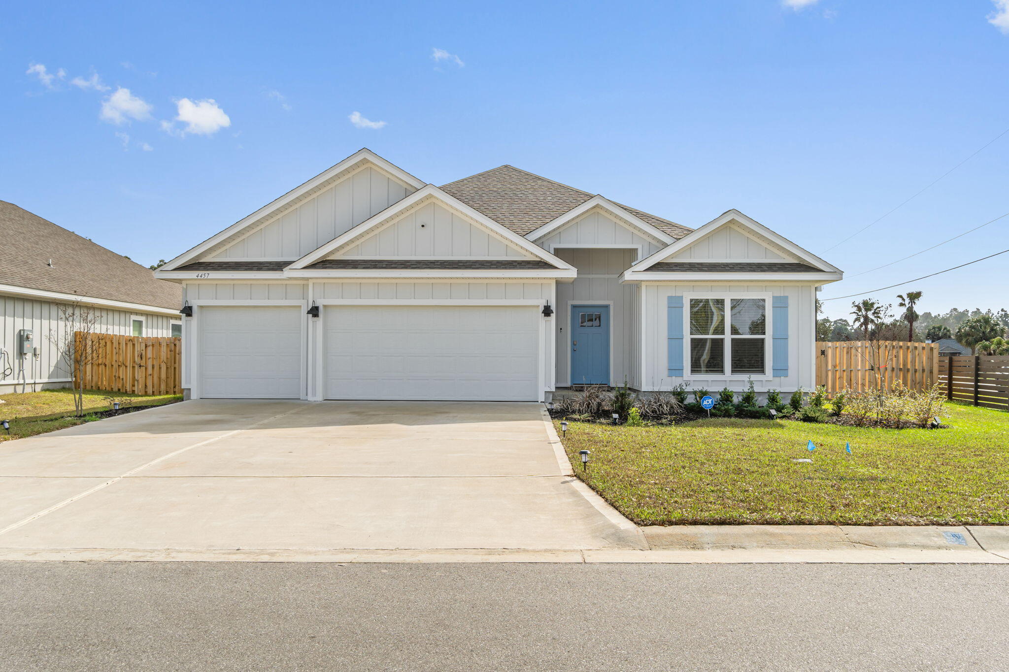 Welcome home to this beautiful one-year-old, four bedroom, three-bathroom residence situated in desirable Gulf Breeze, Florida. Enjoy over 2,300+ square feet of warm and inviting living space, featuring a bright and spacious living area and open-concept kitchen, perfect for entertaining guests. Exterior luxury and convenience awaits, boasting a large fenced back yard, ideal for outdoor entertaining with friends and family and for your pets to play. Don't miss the opportunity to make this stunning home yours today!