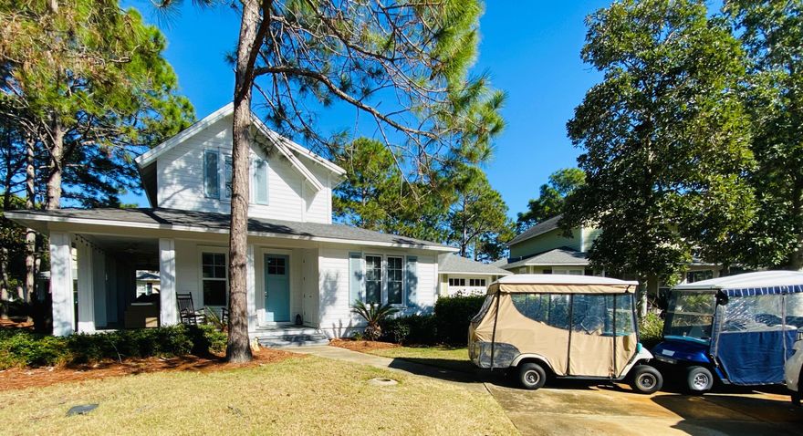 Are you looking and looking for that awesome property that is totally updated and immaculate on a premium homesite? Then you will want to check out this absolutely charming 3BR cottage in Laurel Grove. From the minute you drive up to the property, you'll see that it is a cut above and has all the right colors that are so on trend right now. Bright fresh interior with lots of windows, updated kitchen with stainless appliances, quartz countertops, and quality furnishings. The floorplan is open and has high ceilings in the living area. There are 2 bedrooms downstairs and a bedroom/loft upstairs with bunks and a full bath. I think you're also going to love the wrap around porch on this home and it is furnished as well and a grill is included.