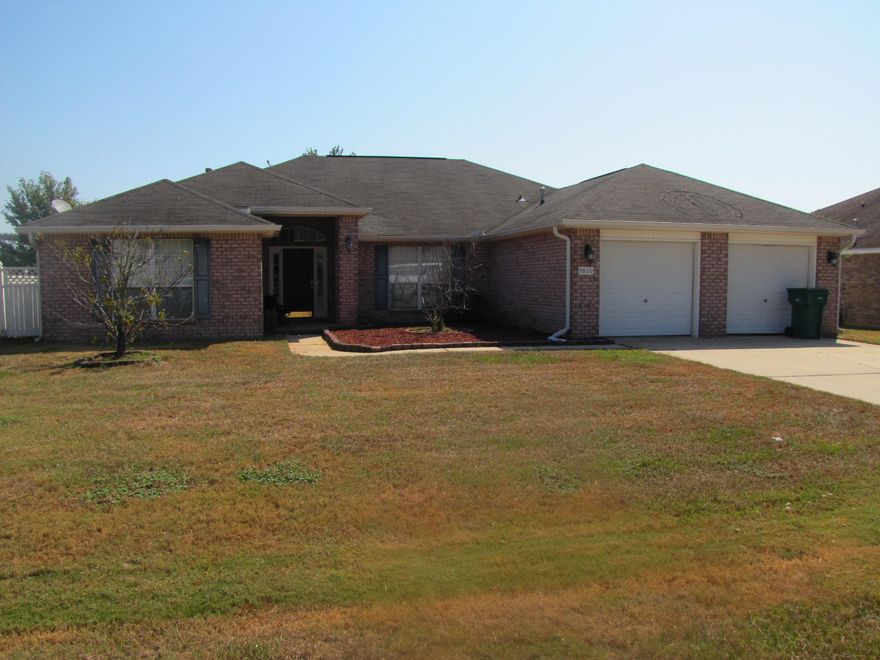 This home will be available November 5 and has most everything one would need in a home. The open concept kitchen has a large island/ breakfast bar, pantry, stainless appliances, eat-in area, plenty of cabinets, and built in desk. there is a large laundry room with an extra refrigerator. The master bathroom features a separate shower and garden tub, his and her vanities, and his and her closets. The back yard has an open patio and is fenced in. Owner will waive pet fee but restrictions on size and breed will apply. The subdivision has a community pool and tennis courts.