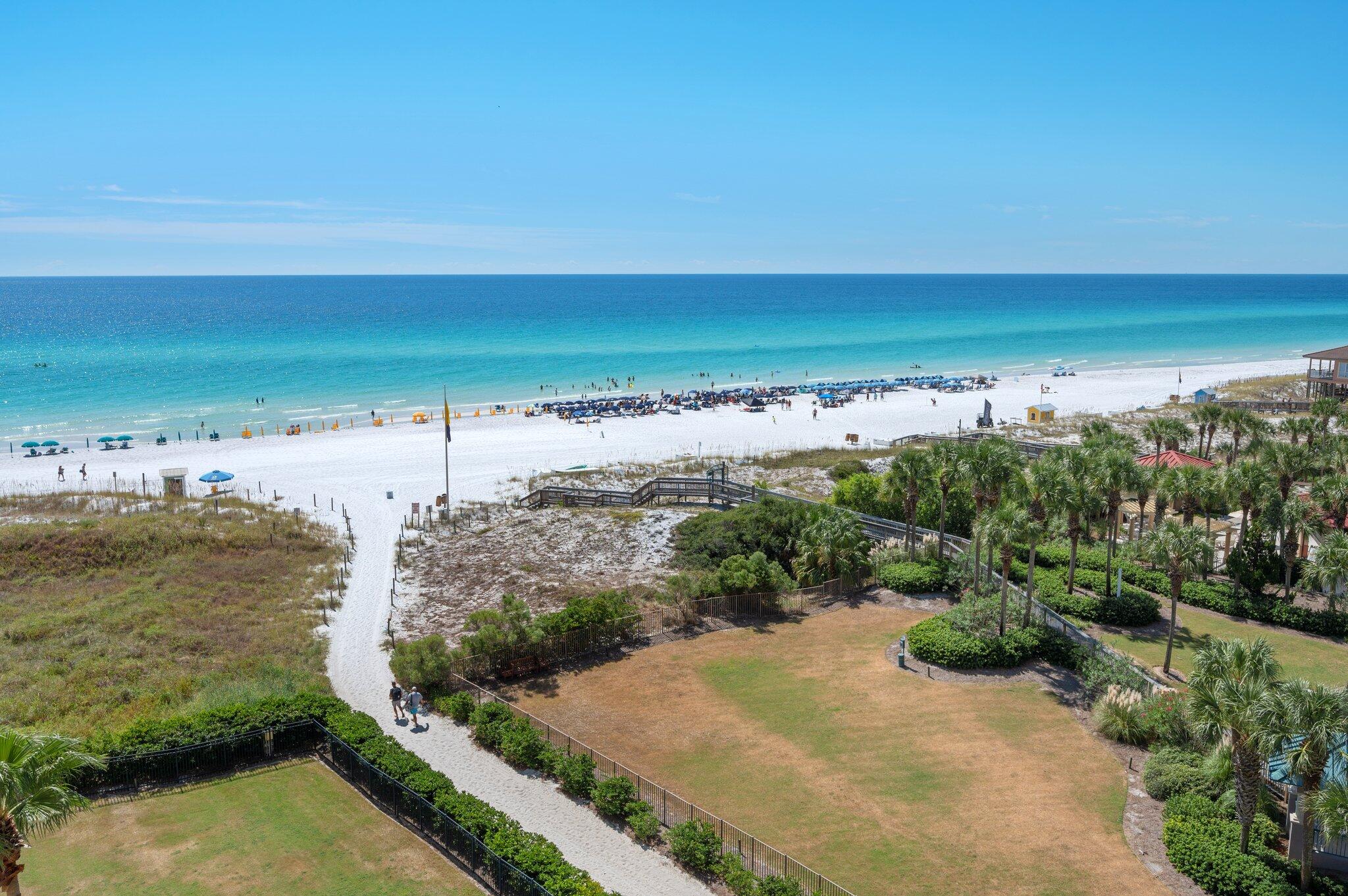Experience the serenity of a beachfront home with the benefits of condominium living!  This expansive and highly coveted 3/3 condominium is located mere steps from the beautiful Gulf of Mexico and offers spectacular southwesterly views of the shimmering water from every bedroom, as well as the living area and private covered balcony. You can actually look all the way down the beach to the East Pass in Destin. Southwinds is Sandestin's premier nonrental beachfront condominium and boasts a private beach owned by the Southwinds Owners Association. The condo features an open floor plan, allowing for views of the Gulf even while preparing in the kitchen or enjoying meals in the dining area, and provides a great space for both entertaining or rest and relaxation. This beautiful and unique condo