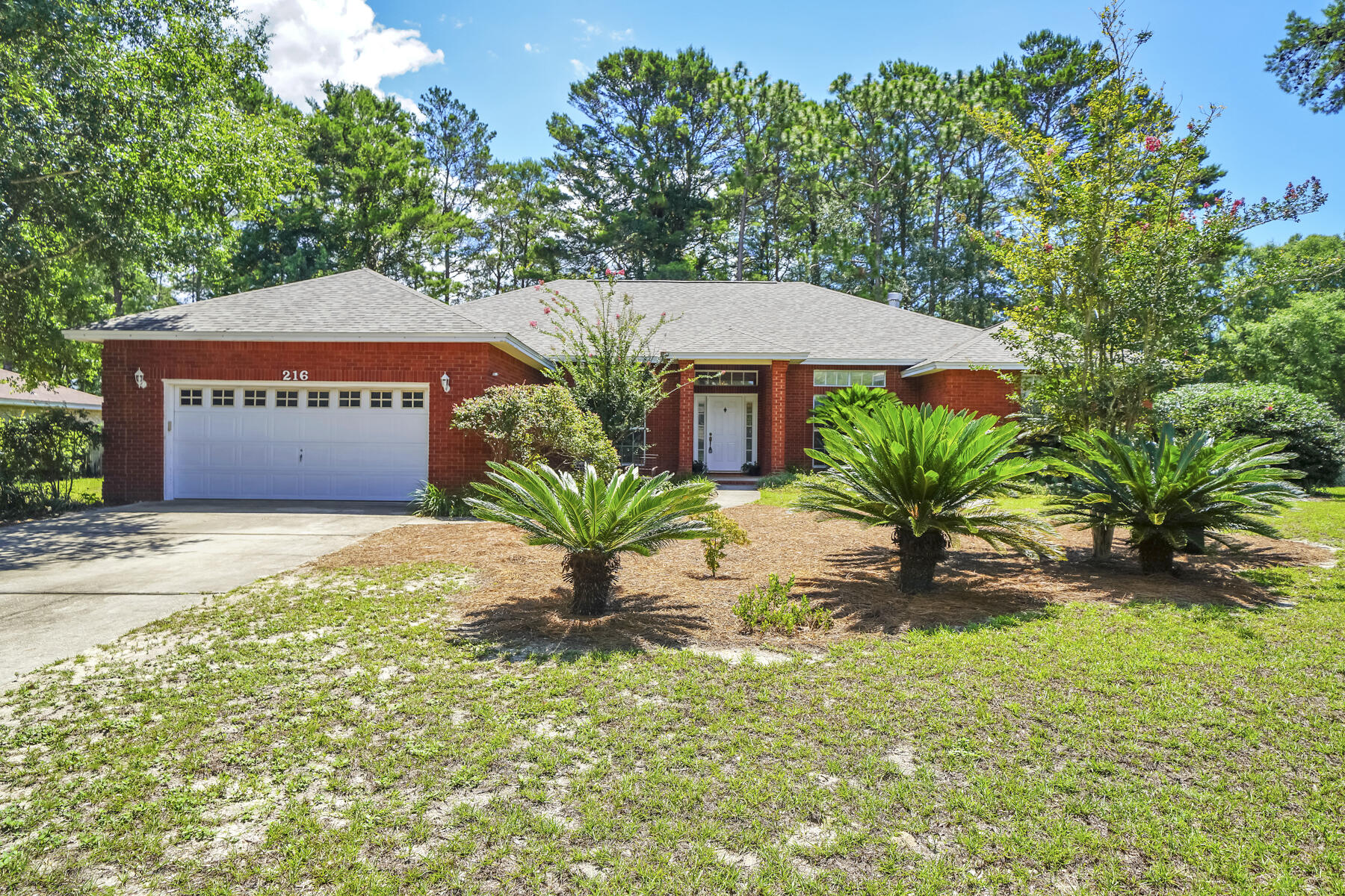 MOTIVATED SELLERS! Beautiful brick home on a large .54 acre corner lot and located in the highly desired and established subdivision of ROCKY BAYOU ESTATES! You'll be relieved to have a NEW $20,499 ROOF (Nov. 2021) and a BRAND NEW GAS WATER HEATER (June 2022)! There's ample space throughout the thoughtful split floor plan with 2,441 sq ft, 4BR, and 2BA. This home features a separate formal dining room, breakfast room, kitchen pantry, utility sink in the laundry room, gas fireplace, gas furnace, a newly renovated tiled master bathroom separate shower, and a HUGE screened-in back porch! There's plenty of room for a pool in the fully fenced backyard and a separate driveway on the side of the house for extra parking. Underground utilities, sidewalks and no HOA!
