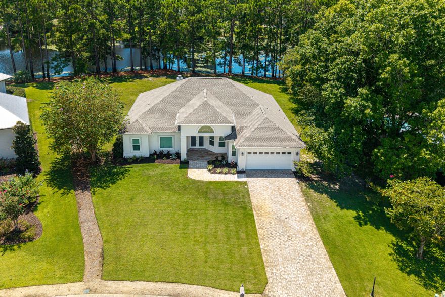 Situated on a spacious 1/2 acre lot boasting 177 ft of lake frontage. This one-story home offers unparalleled privacy and ample space to build an outdoor pool oasis. No HOA! Calling all golf enthusiasts! Hop on your golf cart and enjoy a quick ride to the Santa Rosa Beach Golf Course where you can enjoy the driving range & clubhouse. Not a golfer? No worries! Its proximity to the beach, Topsail Hill State Preserve and the coastal dune lake presents endless opportunities for outdoor activities such as paddle boarding, kayaking, fishing, biking and more! The interior is totally refreshed and remodeled including LVP flooring throughout, all new light fixtures, paint, windows, a 2021 roof, 2021 HVAC, 2019 water heater, and stunning kitchen & baths.