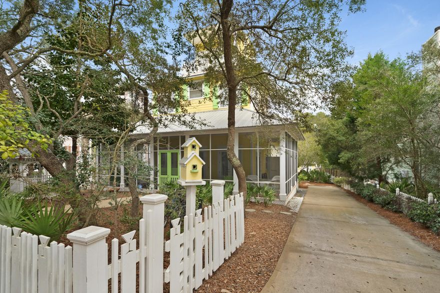 Charming 3 Bedroom 2.5 bath Old Seagrove cottage located just 3 blocks from the Gulf of Mexico.  Gorgeous oversized lot and just 2 houses outside of the world famous town of Seaside.  Open Kitchen and living room on the first floor in addition to the spacious Master suite.  The second floor has the 2 additional guest bedrooms and 1 full bathroom.  The spiral staircase will lead you up to the third floor bonus room and wet bar.  Walk outside onto the open porch where another spiral staircase will take you to the best views in the house on the oversized rooftop terrace.  Don't miss out on this incredible 30A property.