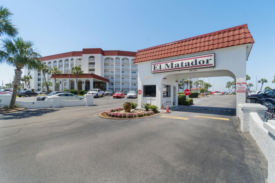 The El Matador offers immaculate amenities like  gated entry with a 24/7 security guard attendant, 11+ acres of immaculate lush green landscape, a boardwalk with a gazebo, heated pools, a whirlpool tub, a sauna steam room, a fitness center, outdoor grill areas, pickle-ball/tennis court, basketball court, banquet room for events, picnic tables, complimentary parking, and elevators. Enjoy the breathtaking gulf views, sunsets, and the refreshing breeze from your very own private covered balcony overlooking the Gulf of Mexico. The Owner's Suite offers beautiful gulf views, a king size bed, walk-in closet, and a spacious bathroom with a separate shower and tub combo. The second bedroom comfortably fits 2 twin size beds, which can easily be swapped out for another king size bed if desired. On