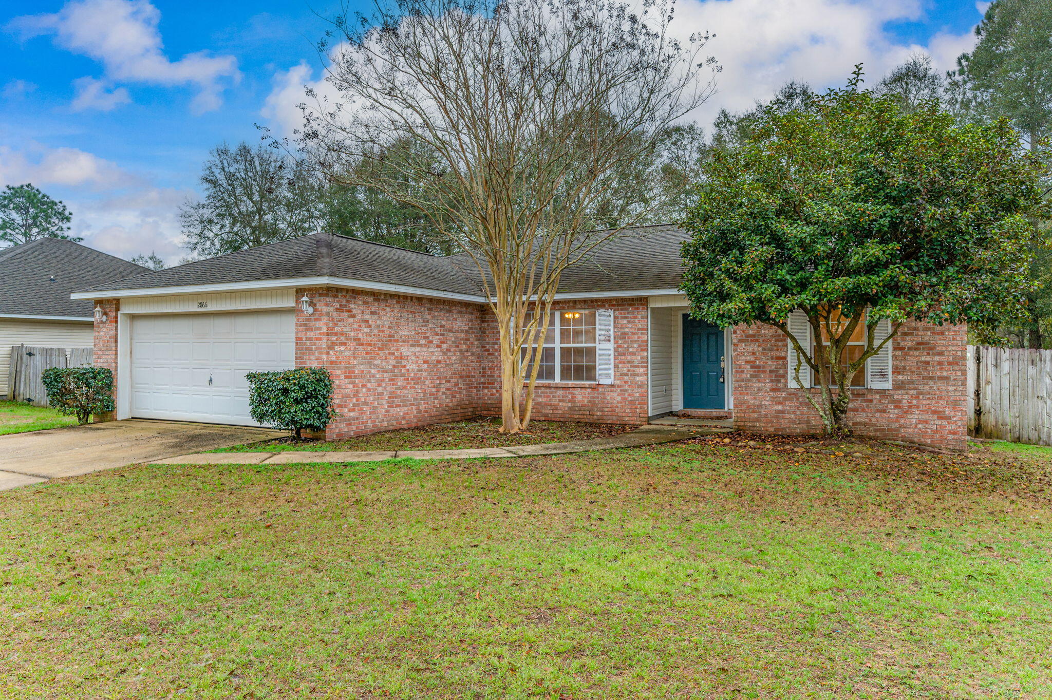 Don't miss out on this great 4 bedroom/2 bath home conveniently located to shopping, schools, movie theater, and dining. All this with LOW county taxes!!! New carpet and fresh neutral paint throughout. Great split floor plan to maximize the square footage. Primary bedroom features tray ceiling, walk in closet, and full bath with double vanity. Large level privacy fenced back yard with spacious deck for grilling.