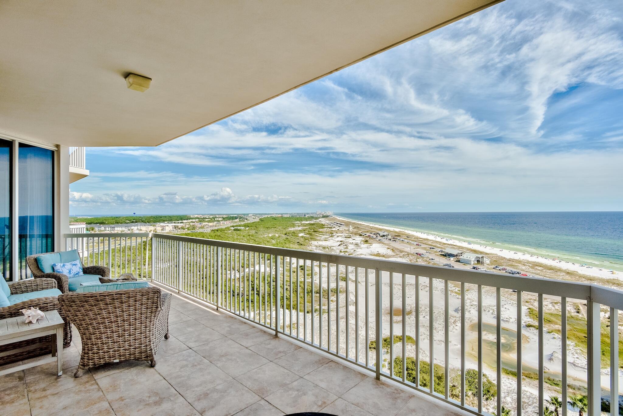 This updated 2 story penthouse has been modified to allow for a larger living/dining area and an elevator. There are 3 spacious bedrooms all with en suite baths, a bunk room plus a powder room. The spacious kitchen has upgraded stainless steel appliances including a double oven and Sub Zero refrigerator. Gorgeous views abound from every room and 3 outdoor terraces.The Master Bedroom is exclusively featured on the second floor and can be accessed by the elevator featured within the unit. St. Barth is located next to Henderson Beach Park offering endless views of the gulf and sugar white sand beaches. The penthouse is sold fully furnished with an oversized 2 car garage, a climate controlled storage area and Cabana B6 that sits by the building's private pool.