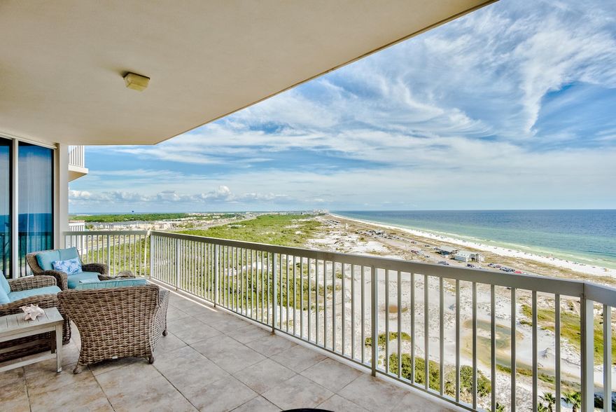 This updated 2 story penthouse has been modified to allow for a larger living/dining area and an elevator. There are 3 spacious bedrooms all with en suite baths, a bunk room plus a powder room. The spacious kitchen has upgraded stainless steel appliances including a double oven and Sub Zero refrigerator. Gorgeous views abound from every room and 3 outdoor terraces.The Master Bedroom is exclusively featured on the second floor and can be accessed by the elevator featured within the unit. St. Barth is  located next to Henderson Beach Park offering endless views of the gulf and sugar white sand beaches. The penthouse is sold fully furnished with an oversized 2 car garage, a climate controlled storage area and  Cabana B6 that sits by the building's private pool.
