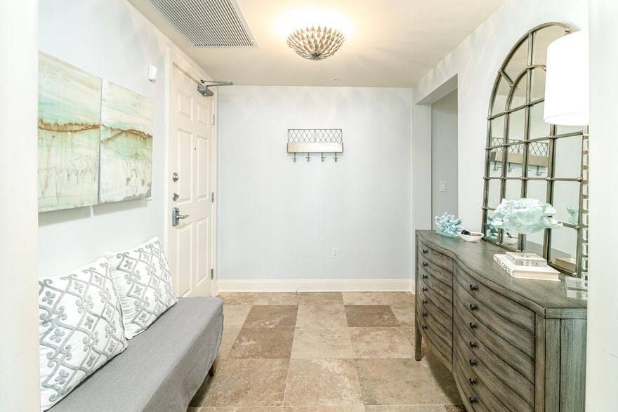 Ultimate luxury residence available now in the coveted and rental-restricted One Beach Club Drive private community in Sandestin Resort. Situated with expansive views of both the Gulf of Mexico and the Choctawhatchee Bay. Coastal furnishings inspired by the emerald green waters flow thorughout the space. Make this spectacular 12th floor condominium yours and experience the finest in luxury living. The 3BR/3BA unit is recently updated and exceptionally appointed. Travertine floors run throughout the main areas, and beautiful wood look tile in bedrooms. The kitchen offers quartz countertops as well as stainless GE Profile appliances including double oven. Sellers recently installed a fantastic Beverage Center with Sub-Zero wine fridge, Scotsman ice machine, and Miele built-in coffee center.