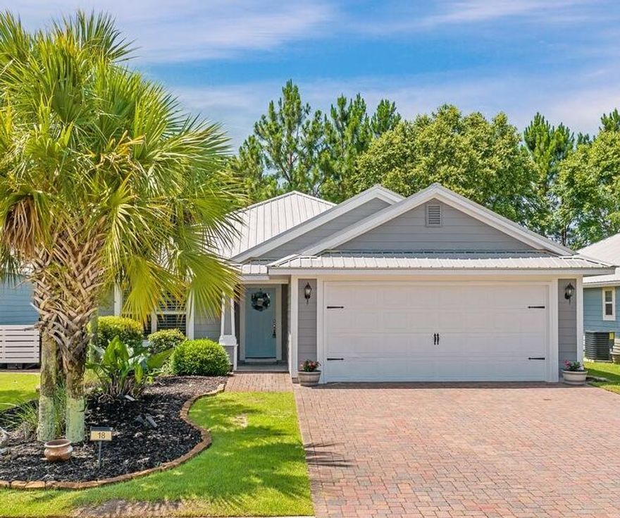 Perfectly positioned between the sugar-white sands of 30A and the peaceful waters of the bay, this thoughtfully updated home in Eagle Bay offers a rare single-story layout in a neighborhood known for its taller, more narrow builds. The open-concept floor plan lives large, with raised and vaulted ceilings that create an airy sense of space throughout the home.Engineered hardwoods run underfoot, complementing the crisp plantation shutters and freshly painted walls. A generous living area flows into a dedicated dining space--an often-overlooked bonus--while the nearby kitchen features granite countertops, stainless appliances, a breakfast nook, and a recently replaced dishwasher and refrigerator.The split-bedroom design offers privacy, featuring two guest rooms and a shared bath located at the front, and a spacious primary suite situated in the rear. The primary includes backyard access, a walk-in closet with custom shelving, and an ensuite bath with dual vanities, a soaking tub, and a separate shower.

Out back, a covered patio provides the perfect spot for grilling, relaxing, or taking in the sounds of the neighborhood fountain. The large fenced yard is ideal for pets, play, and relaxing evenings outdoors.

Located just half a mile from Chotawhatchee Bay, Eagle Bay is one of South Walton's best-kept secretsclose to boat launches, public beach accesses, Grand Boulevard and all the conveniences of Destin and 30A. With recent upgrades including new paint inside and out, a new dishwasher, and washer/dryer included, this home is truly move-in ready and made for easy coastal living.