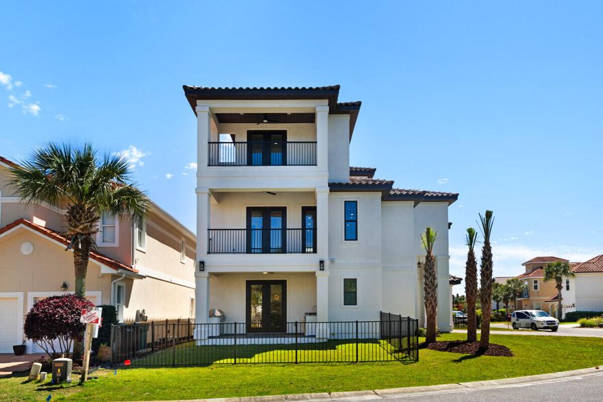 3-Story one of a kind LUXURY home move-in ready! The is the best house in Calusa Bay, come see for yourself. Open plan with 10-foot ceilings, crown molding in common areas, Granite/Quartz countertops, Vented Fireplace in Family Room, Tile Floor in 1st Floor, Hardwood Floors in 2nd and 3rd Floor, ceiling fans in every room. Thor Appliances (Range, Dishwasher, Microwave Drawer) and Dual Fisher Paykel Refrigerator, pot filler, Island is 4'x10' and has a Thor Wine cooler and Prep Sink. Walk-In Pantry in Kitchen. Foyer entrance has beautiful curved staircase. Powder in 1st Floor. Laundry Room in 2nd floor with sink. 2nd Floor has 3 Bedrooms and 2 Full Bathrooms (2 Bedrooms share a bathroom). Large Loft Space with Romeo Balcony by staircase in 2nd Floor. Third Floor Master Bedroom with custom