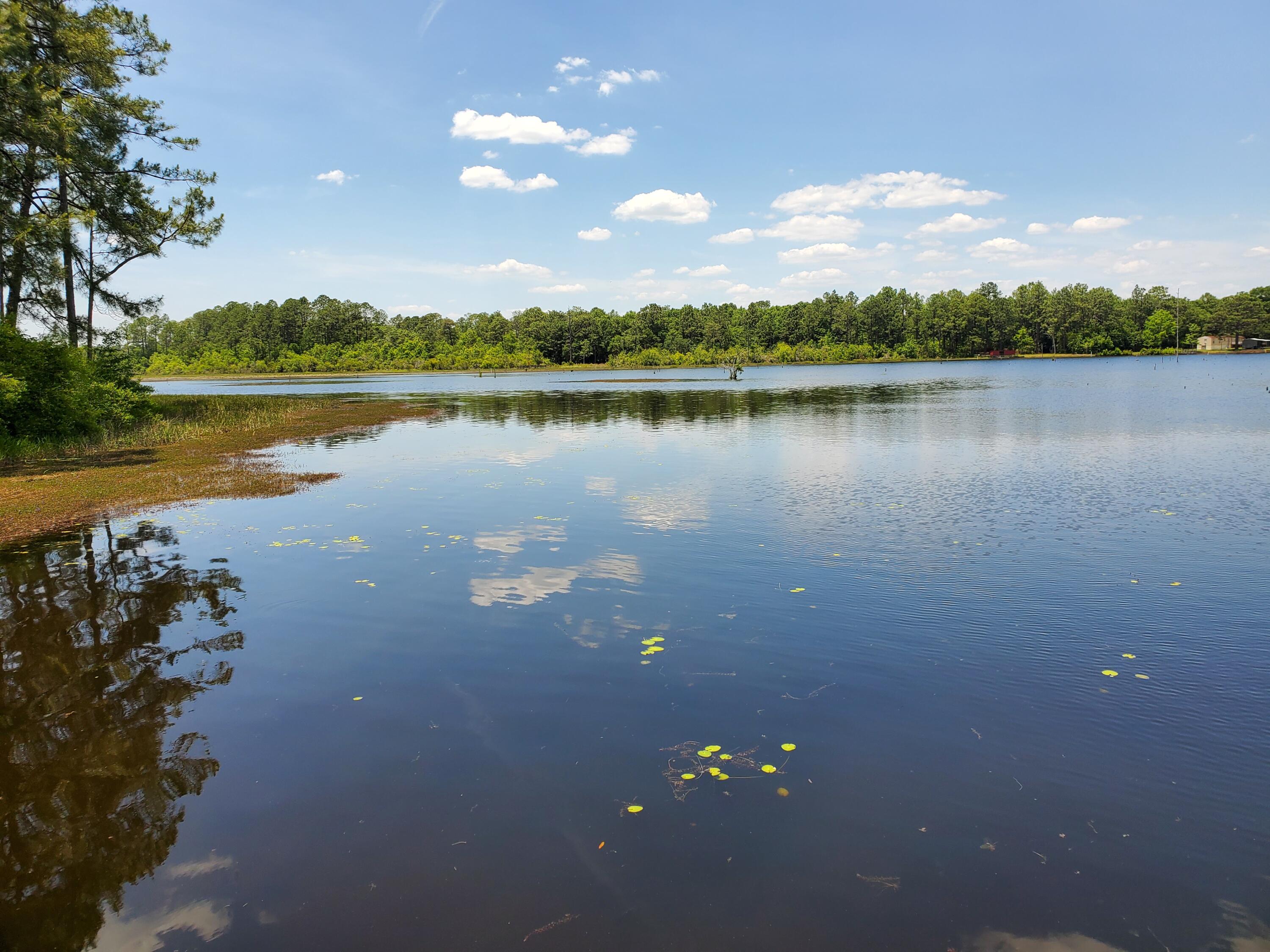 Rare and lovely wooded waterfront lot on Juniper Lake in DeFuniak Springs, Fl. READY to build your dream home? Look no more. Just under an acre of ground. The property is just outside the city limits on a 600+ acre lake. Electric and water are available in the area. This property is under an hour to the most beautiful white beaches in Florida. All dimensions are approximate. See this one today.