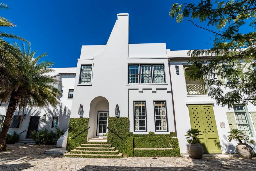 This stunning 3 bedrooms, 2 1/2 bath home was designed by the renowned architectural firm and Town Planners of Alys Beach, Duany Plater-Zyherk (DPZ) It is a certified ''Fortified Home'' meeting the Owning a home designed by DPZ is certainly a coveted opportunity, especially in the town of Alys Beach.The living room, kitchen and master bedroom feature expansive windows that flood the rooms with natural light. The kitchen opens up to the plunge pool and lounge area. The living room is modern and ready for entertaining. The kitchen is professionally equipped with top of the line stainless steel appliances, Wolf stove, Sub-Zero refrigerator/freezer. marble countertops, custom cabinetry, and Italian limestone flooring. There is also a -1/2 bath near the back door is perfect for coming i from the beach or pool.

The second floor has two bedrooms overlooking Sea Garden Walk pedestrian path. There is also a landing with a day bed for reading or rest.
The bathroom on the second floor is finished in black and white marble, sophisticated and clean...

The third floor boasts a terrace with built in grill and dining area overlooking beautiful Sea Garden Walk that leads to the Gulf of Mexico and the upcoming private Beach Club, for Owners only, (ground breaking Dec. 2019) to the south. Heading North on the pedestrian path is a large fire pit and lovely Lake Marilyn
The home was professionally decorated by renowned and published Atlanta designer Melonie Turner.
This home is being sold furnished. 
