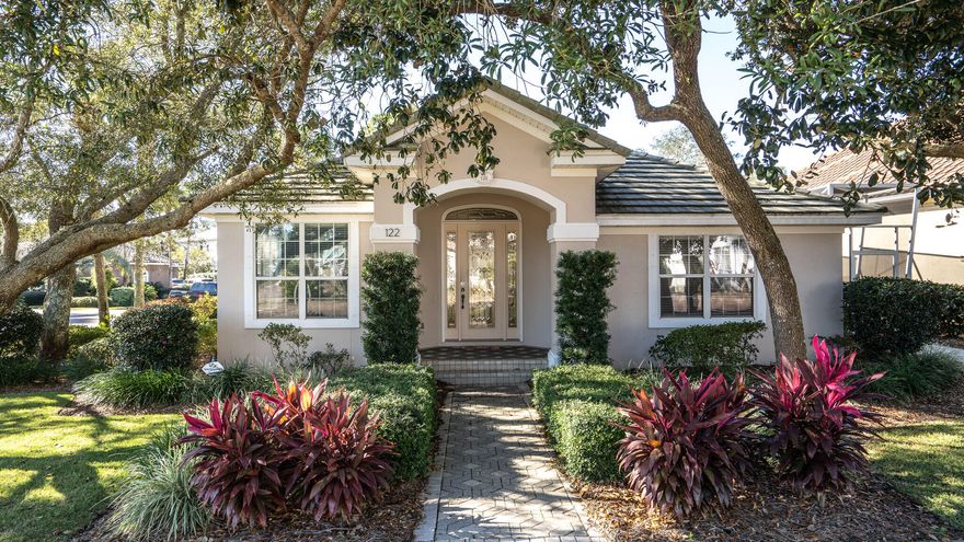 DESTINY EAST! This single story home sits on a spacious corner lot. Custom built with a huge garage large enough for an RV or Boat storage. Zoned Primary Suite with Ensuite Bathroom and walk in closet. 2 additional Bedrooms and an office study. Large Kitchen dining and Living area. Destiny East has an Owners Clubhouse with Pool, Playground, and Tennis courts. Just a short walk across Scenic 98 to the Public Beach Access. This home is being sold ''As Is'' and has so much potential!!