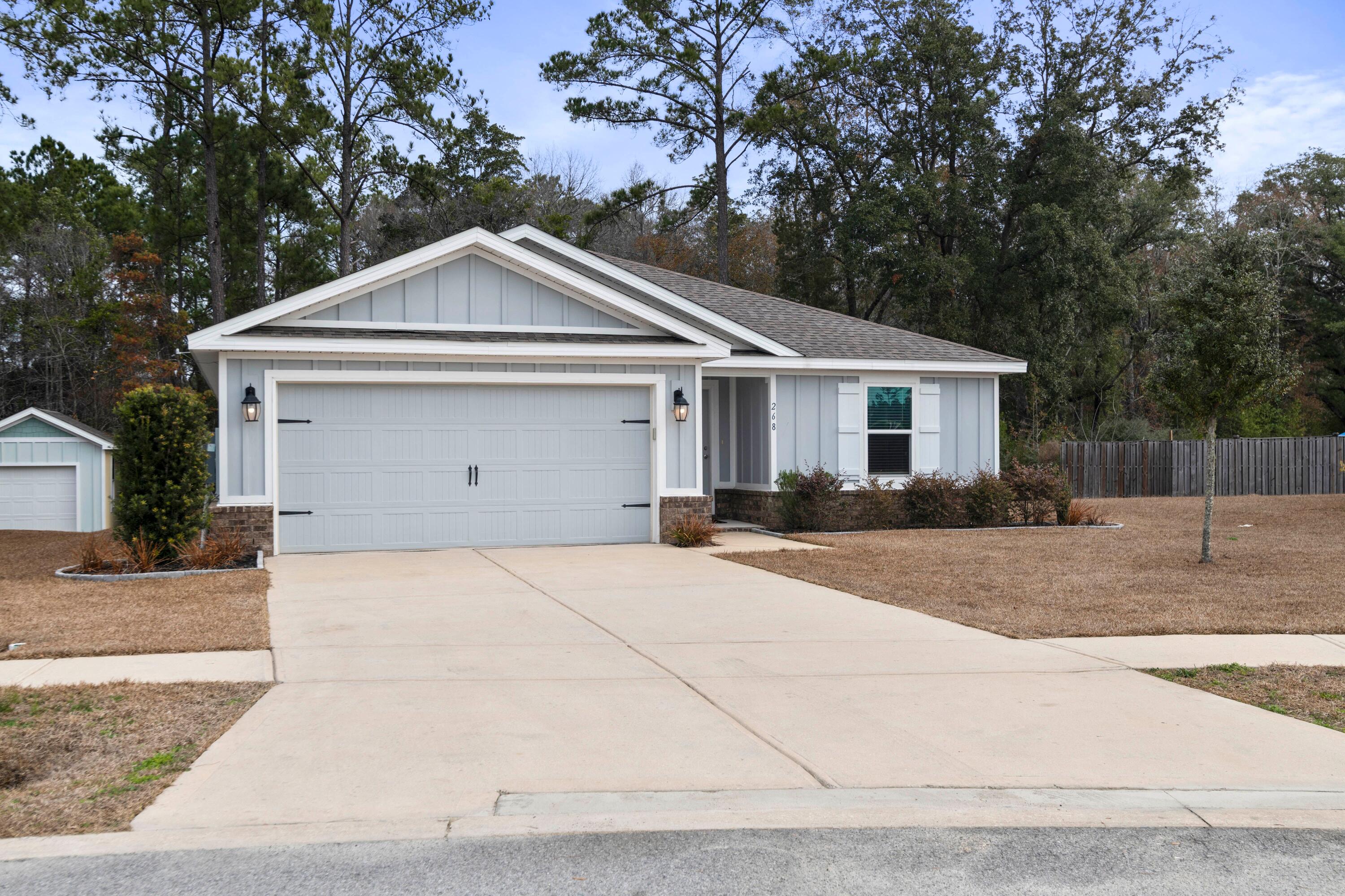 Move in ready craftsman style home built in 2021 with open floor plan located in the quiet gated community of Lafayette Creek Landing. This three bedroom, two bath home offers LVP flooring and granite countertops throughout. The owner's suite features a large walk in closet and a spacious walk in shower in the bathroom. Kitchen, dining and living areas have vaulted ceilings. Lafayette Creek Landing offers a community pool, gym and water access to launch kayaks and paddle boards and is close to shopping and dining.