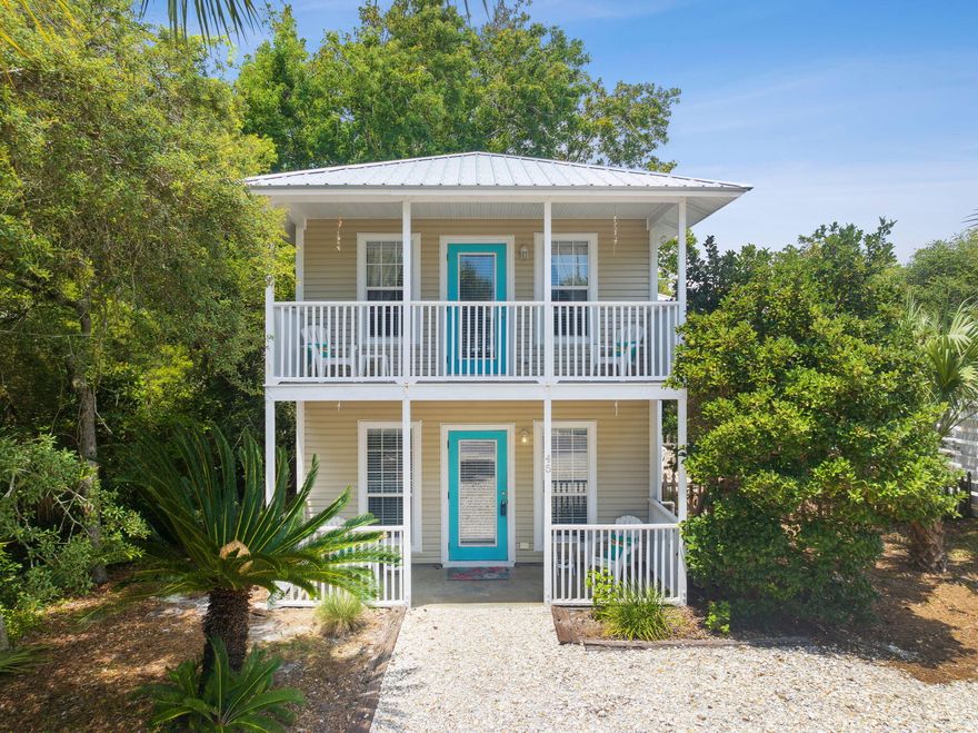 This Blue Mountain Beach Bungalow is off the beaten path of busy 30A, but located a short distance from local favorites such as Blue Mtn Creamery, Blue Mable and Gulf Place. Turnkey & Rental ready. Just a quick bike or golf cart ride to the most beautiful beaches. Both bedrooms are located on the 2nd floor with a shared full bathroom. Full bathroom on main level. The master bedroom has a balcony, patio off the laundry room and a covered front patio. Heated outdoor shower making clean up from the beach easy! Don't miss out on this one!