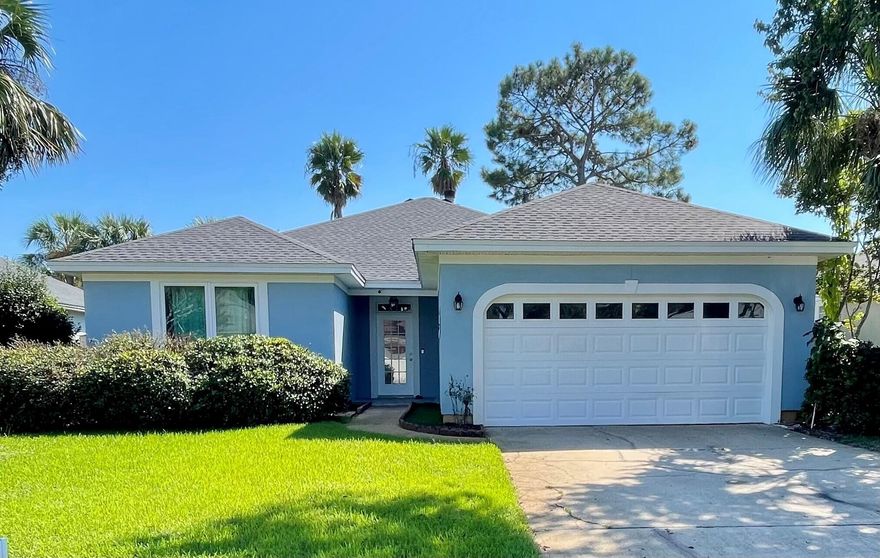 Lovely 4 Bedroom, 2 bath  home, nestled in the friendly neighborhood of Bayside. This home has had many upgrades such as all tile floors, freshly painted, new roof in 2021, exterior refreshed and painted. windows replaced and covered porch converted to a functioning flex space.  A spacious backyard with privacy fence. Bayside amenities including a pool, tennis court, playground and community pavilion. In addition,a community pier allows for full enjoyment of the Choctawhatchee Bay.