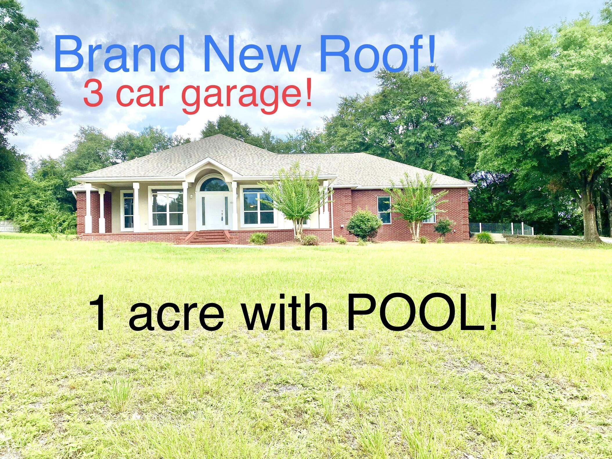 Deadline for offers is Saturday 7/23 at 10:00 pm CST. WOW! Brand New Roof! In-Ground POOL, 1 acre lot, 3 car garage! This beautiful southern style all brick home with large front and rear covered porches is located on a huge .96 acre lot with mature trees! This 3 bd 2.5 bath home features tall ceiling and tons of natural light. In the same family since it was built, it's now time for you to make your own cosmetic changes and put your personal touches on. There are real hardwood floors everywhere except the tiled kitchen and bath areas.You could refinish them or leave them as is for a warm lived in look.Put your DIY skills to use and make this home the show stopper that it has the potential to become. The seller has installed a brand new roof to help