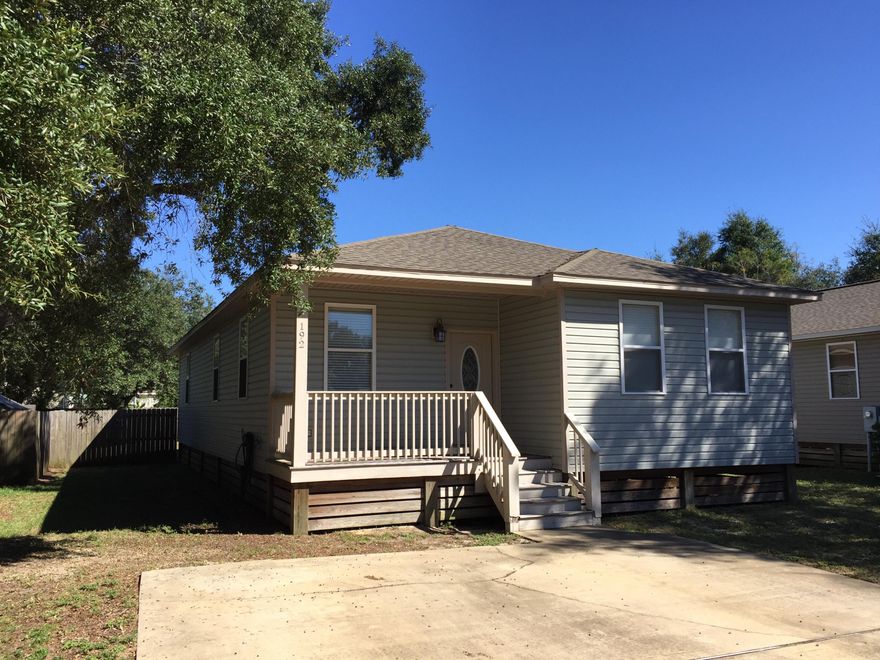 Charming 4bed/2bath beach/cottage-style home located on quiet street with privacy-fenced back yard & open front porch. Easy access to all Military Bases and only 10 mins from Destin! Outfitted with hardwood, tile flooring and carpeted bedrooms. Updated light fixtures and ceiling fans throughout. Kitchen fully equipped with plenty of dark wood cabinets for storage and separate pantry space. Large full bath with double vanity. Semi-split floor plan with master suite towards front of home and hallway leading to (3) additional bedrooms. Living area open to dining area; both with easy access to kitchen. Utility room equipped with washer/dryer hookup and shelving is conveniently located at the back of home with access to back door/yard. This home is a must see! Washer and Dryer do not convey